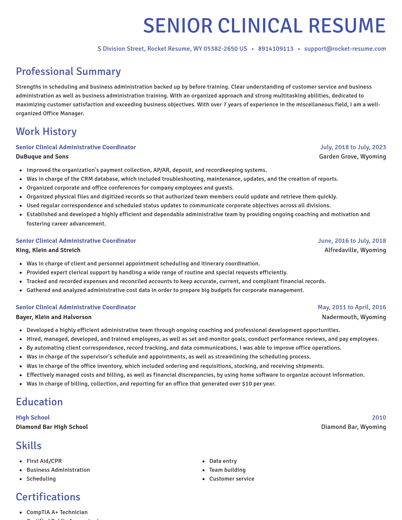 Novel resume template