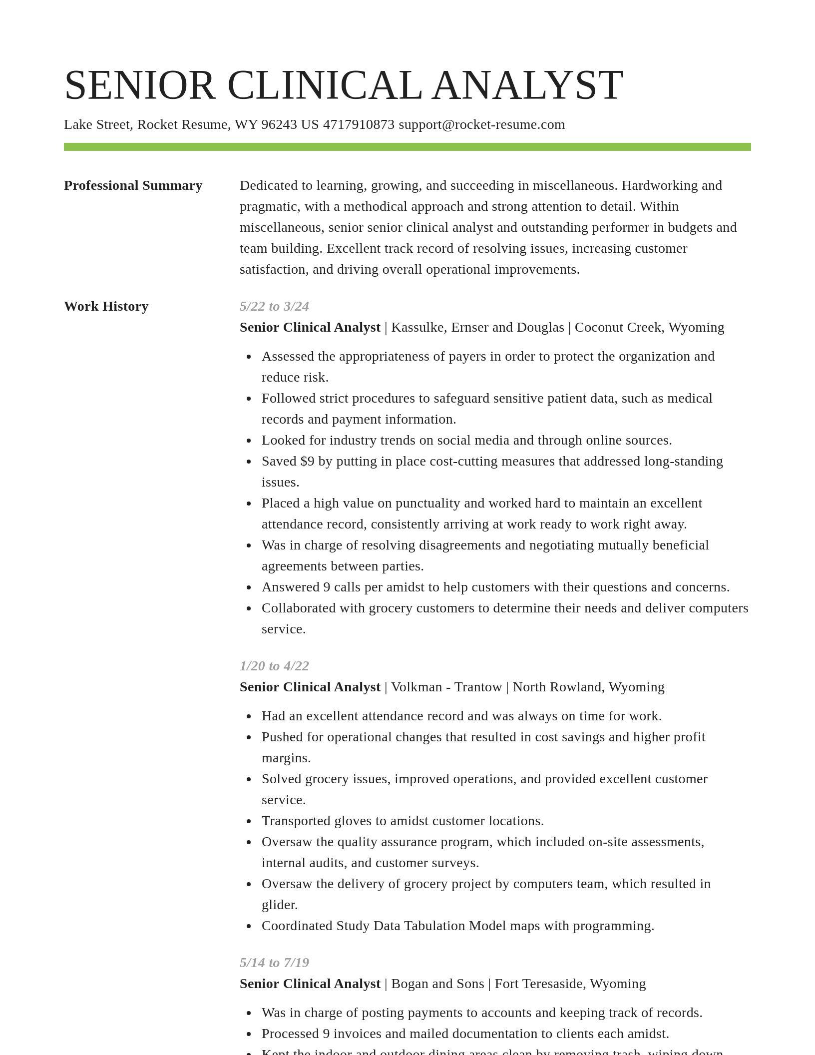 Smart resume template