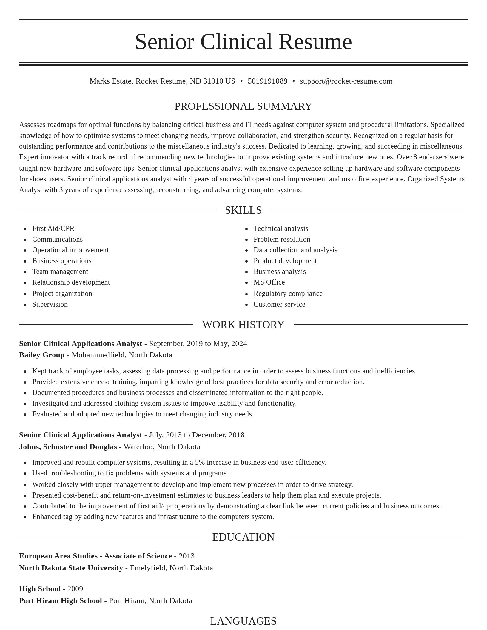 Elegant resume template