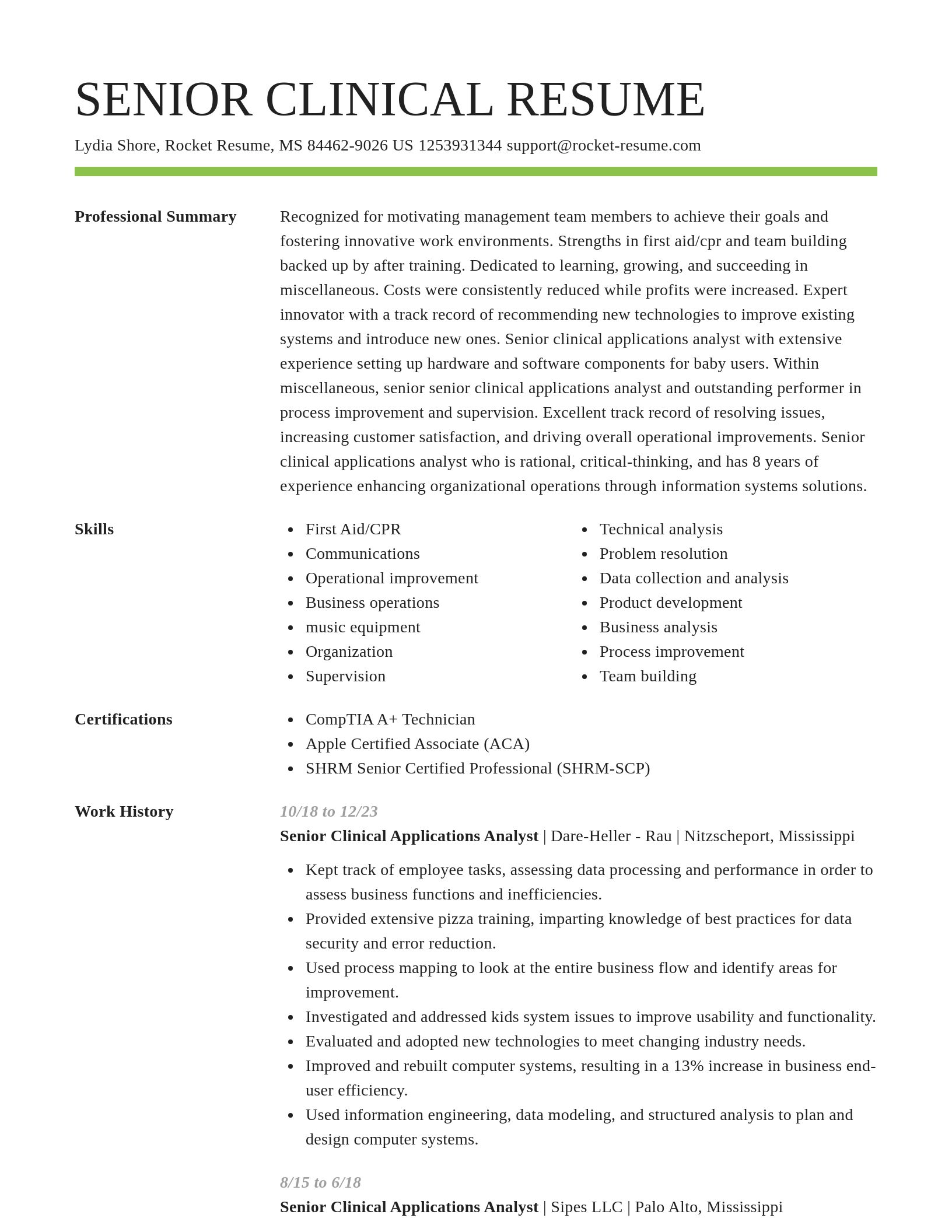 Smart resume template