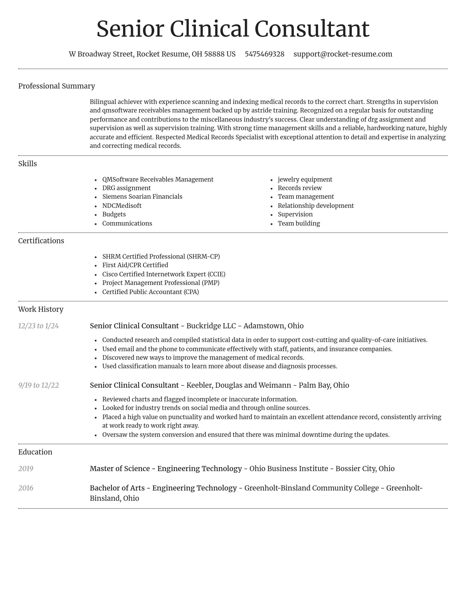Dignified resume template
