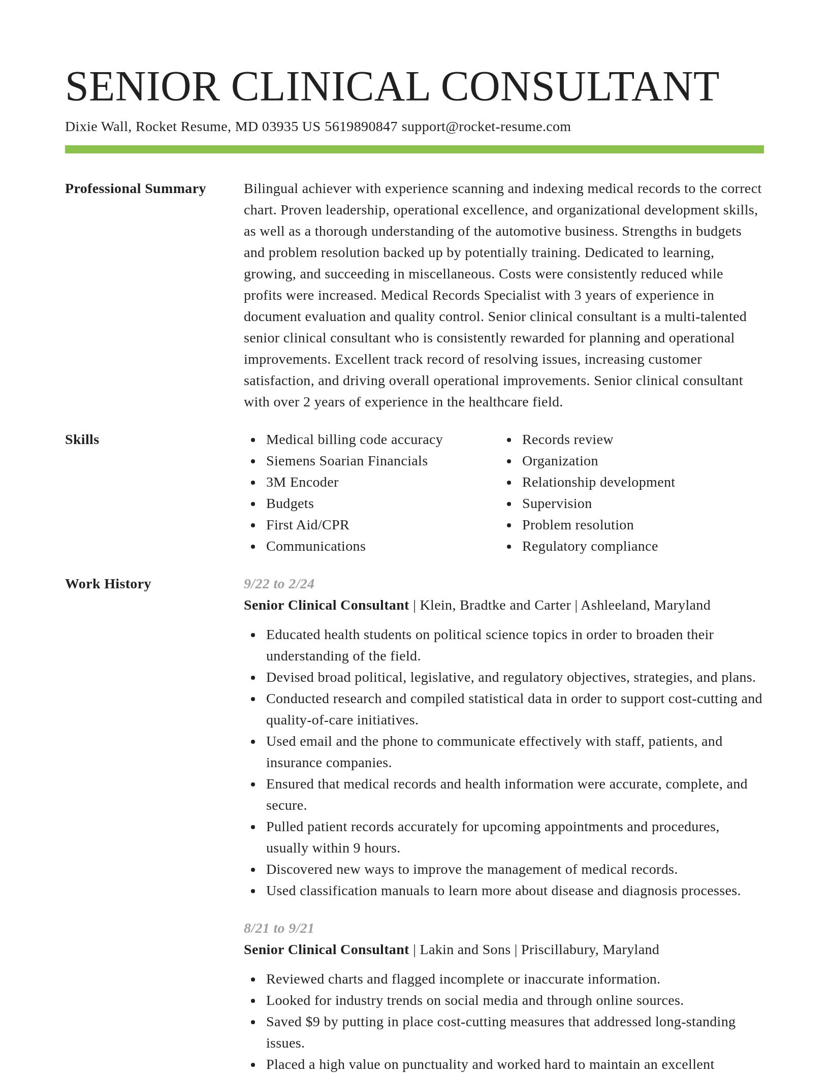 Smart resume template