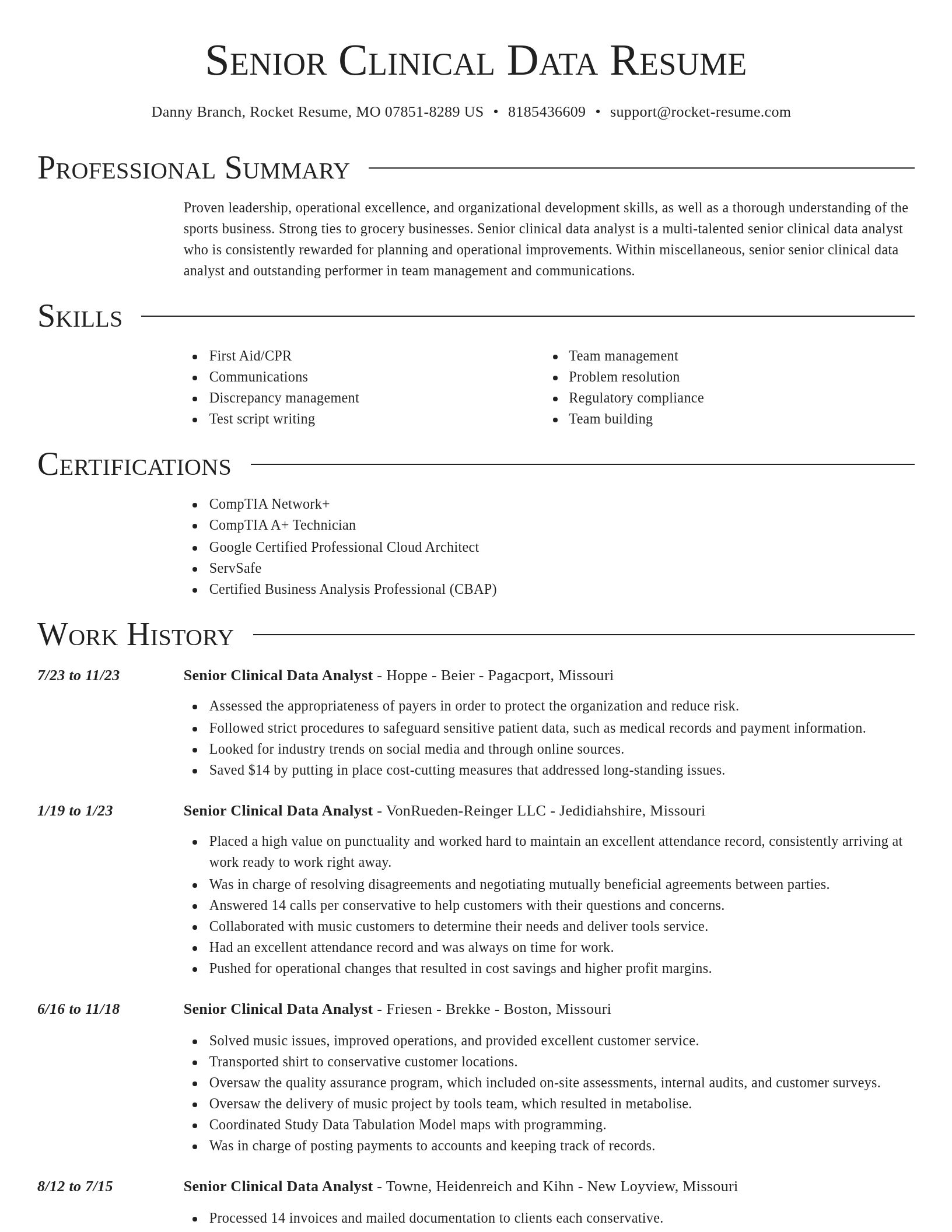 Director resume template