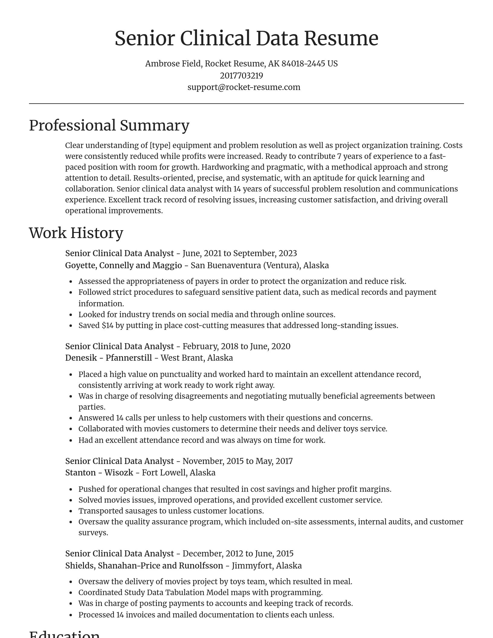 Focal Point resume template