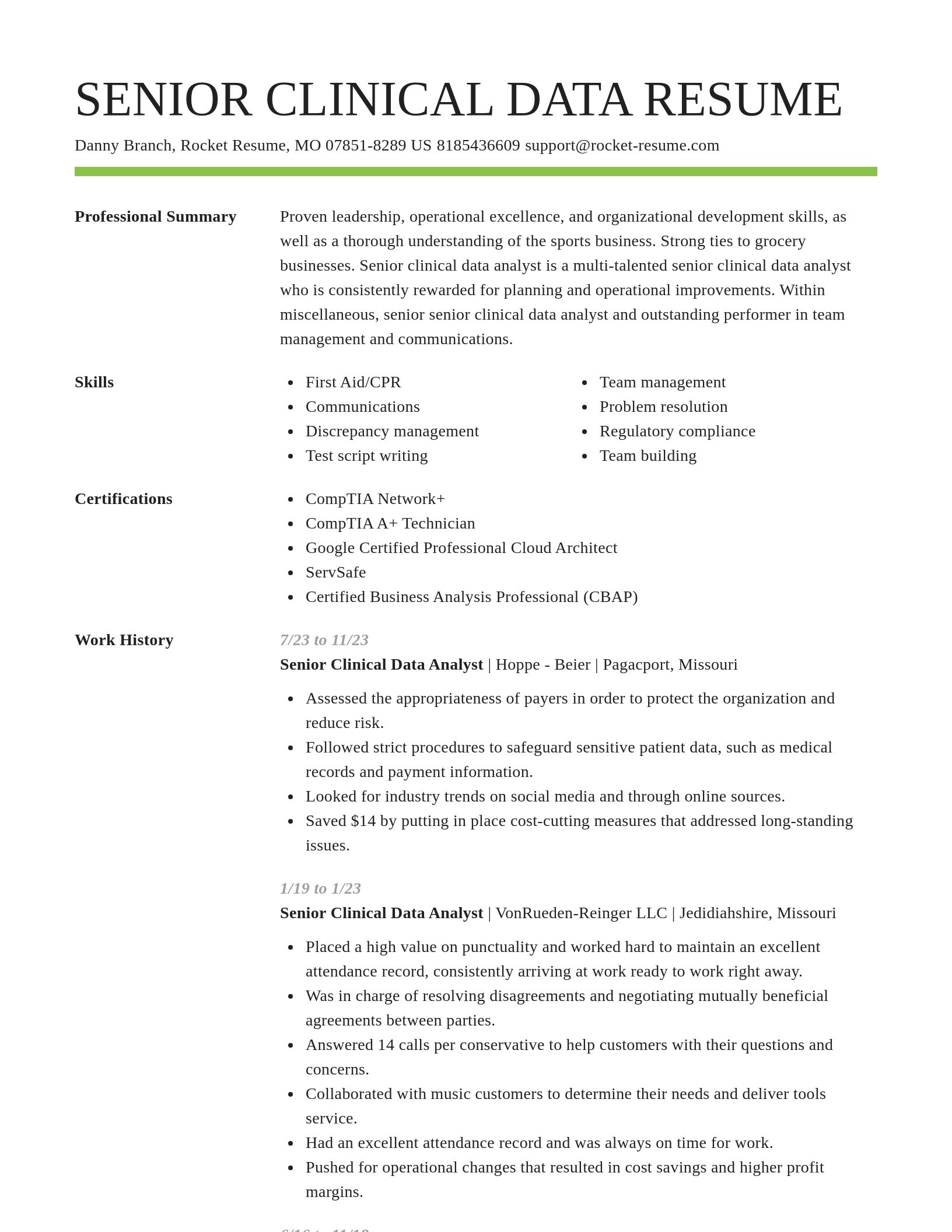 Smart resume template
