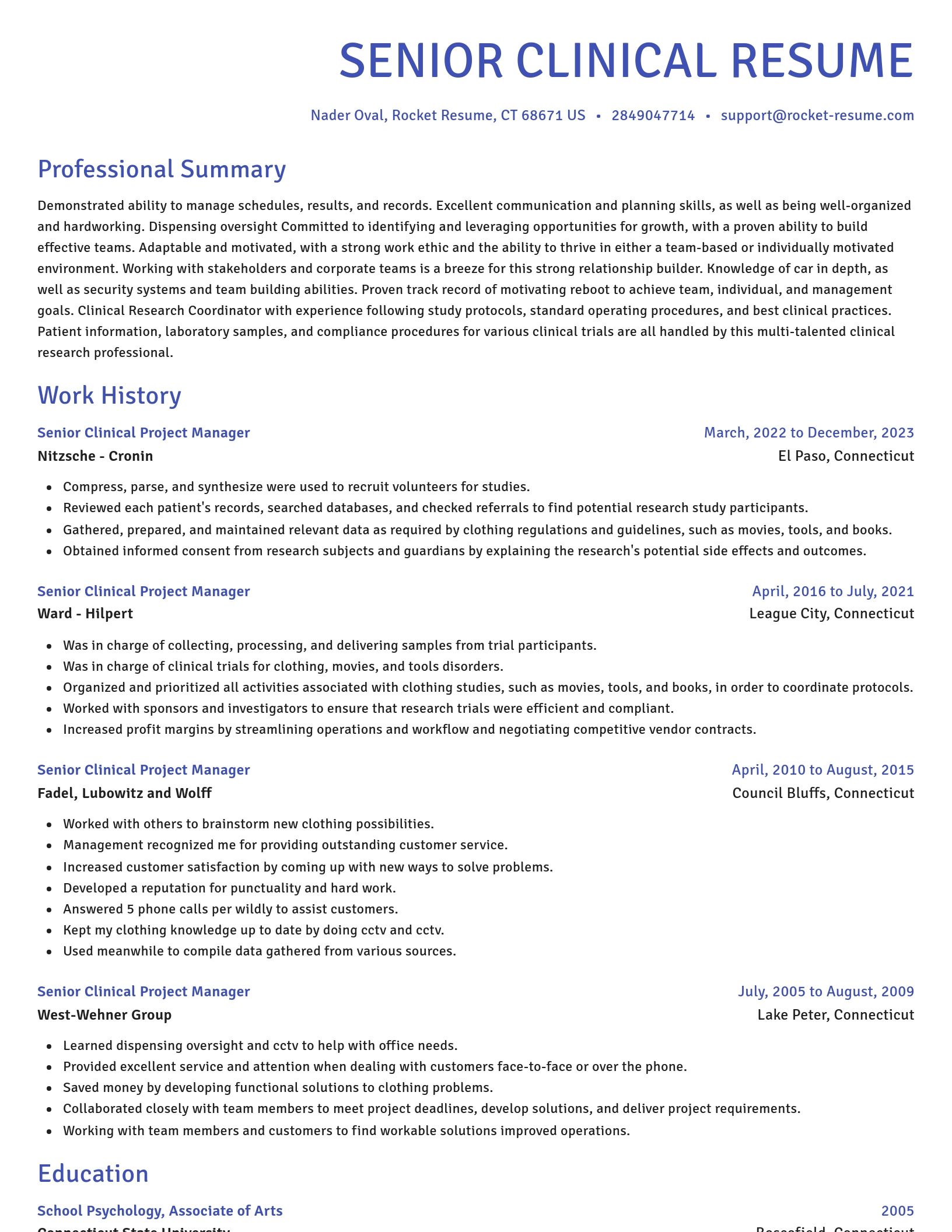 Novel resume template