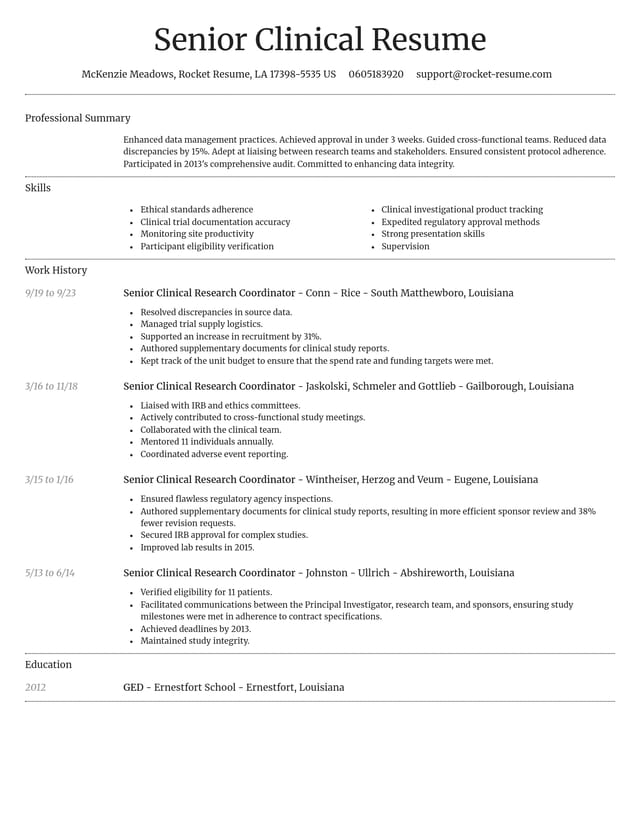 Dignified resume template
