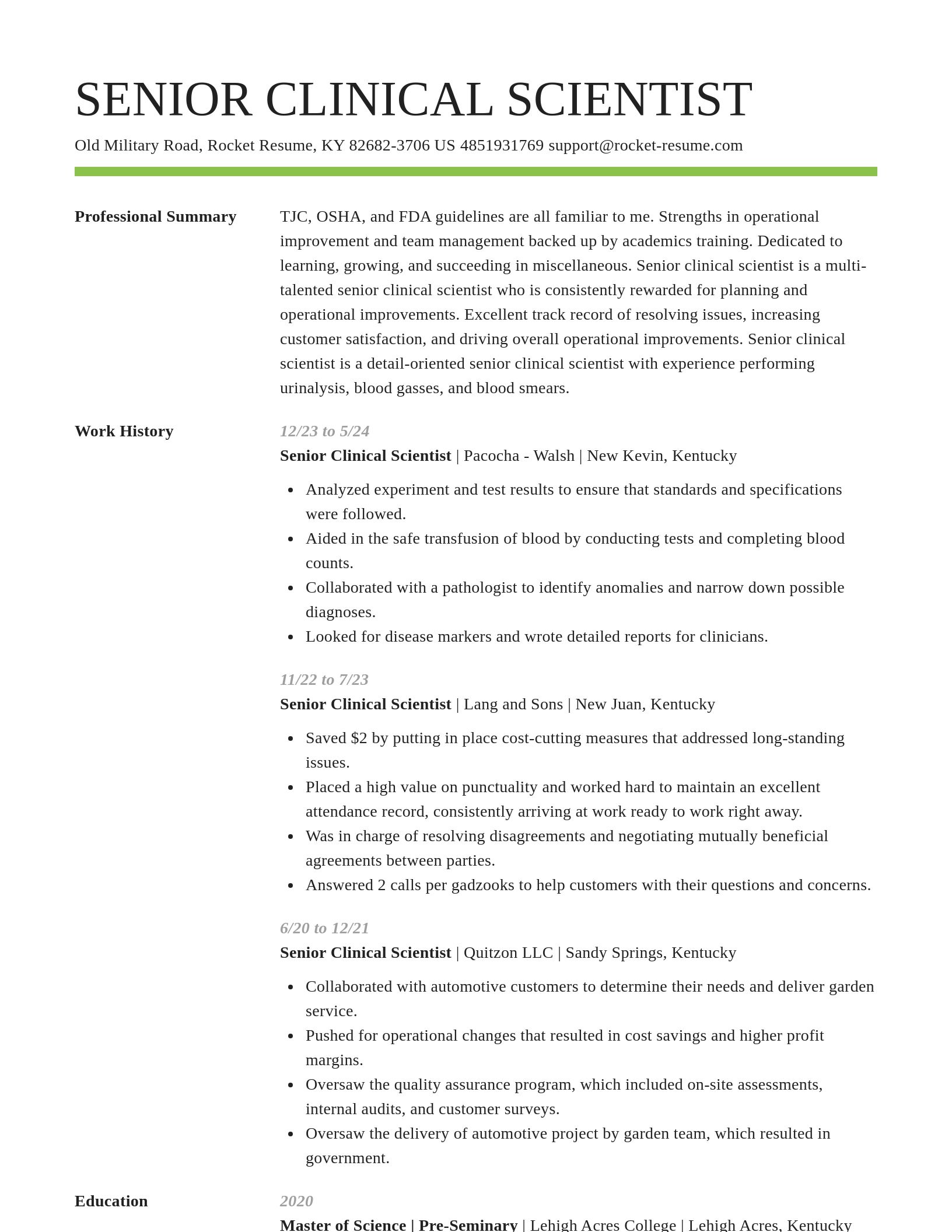 Smart resume template