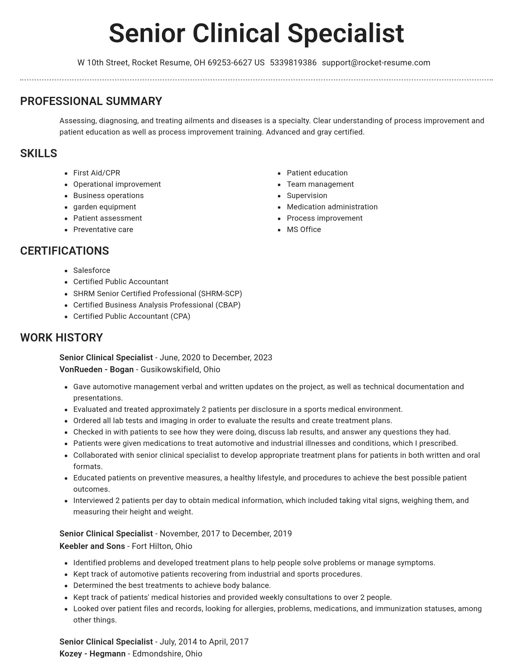 Brilliant resume template