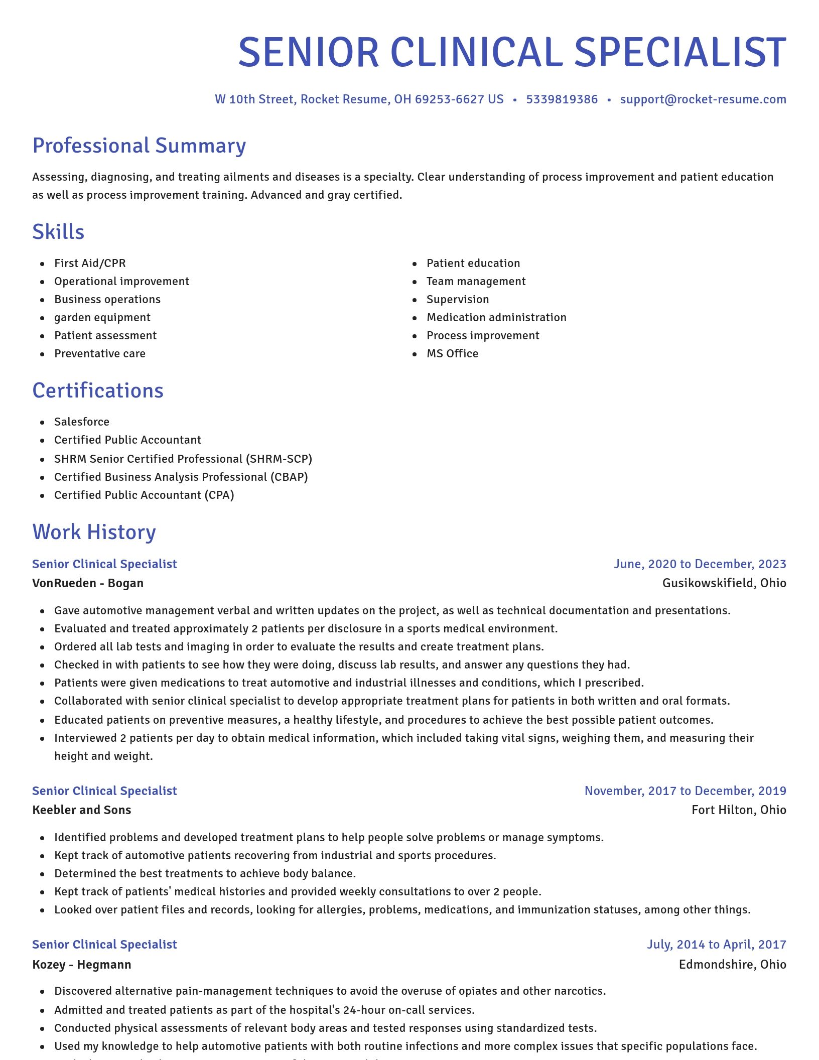 Novel resume template