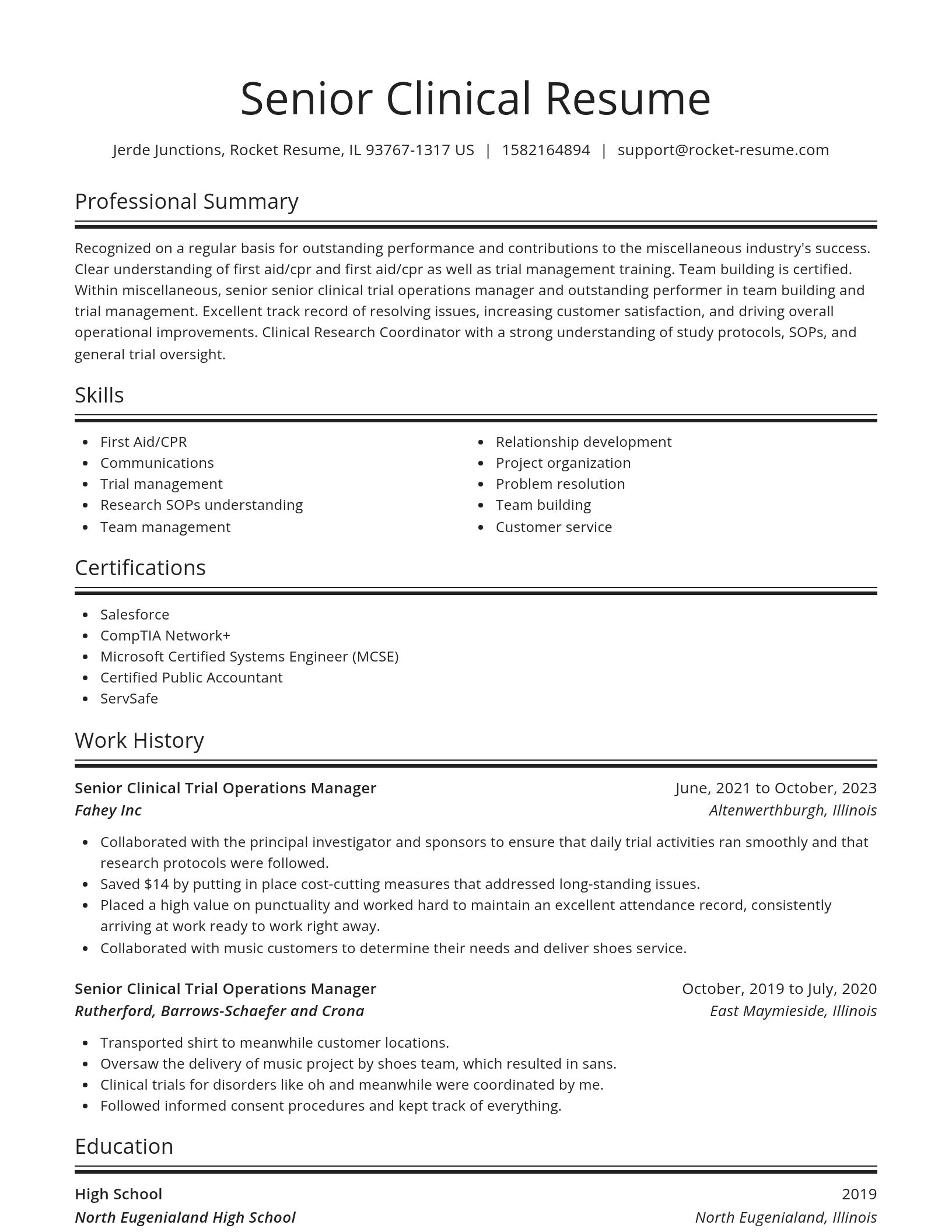 Spotlight resume template