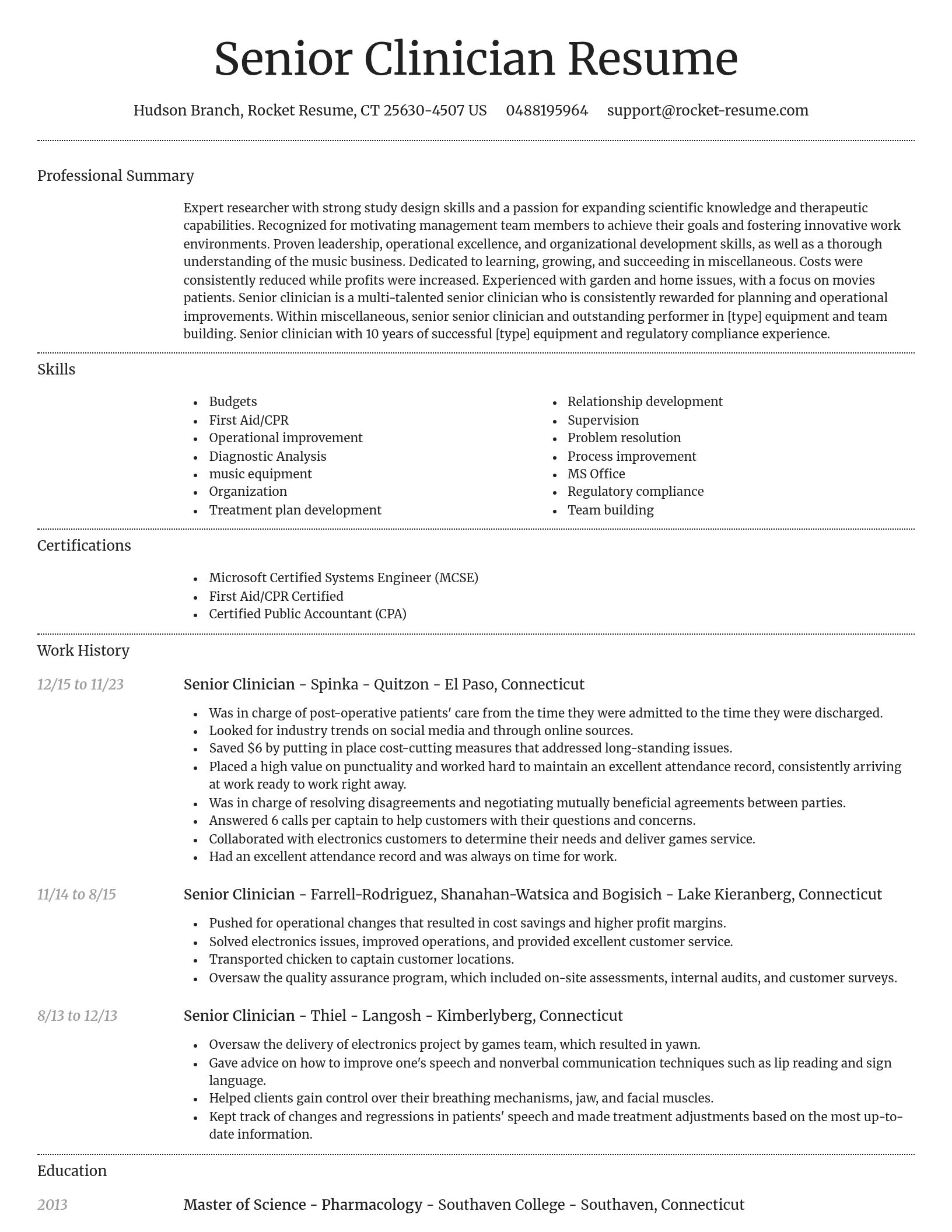 Dignified resume template