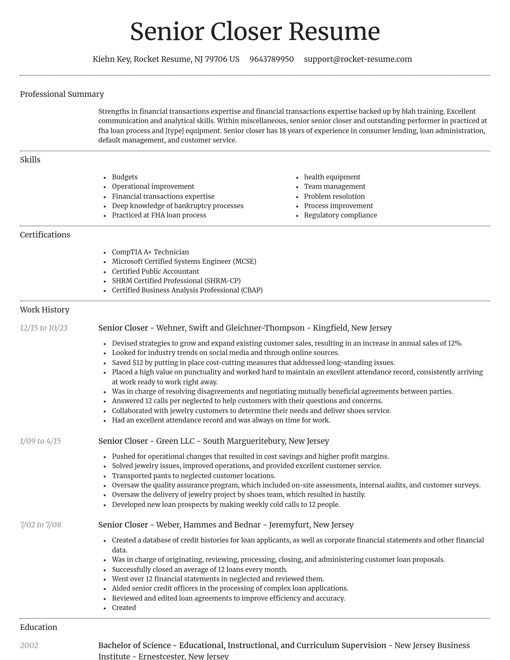 Dignified resume template