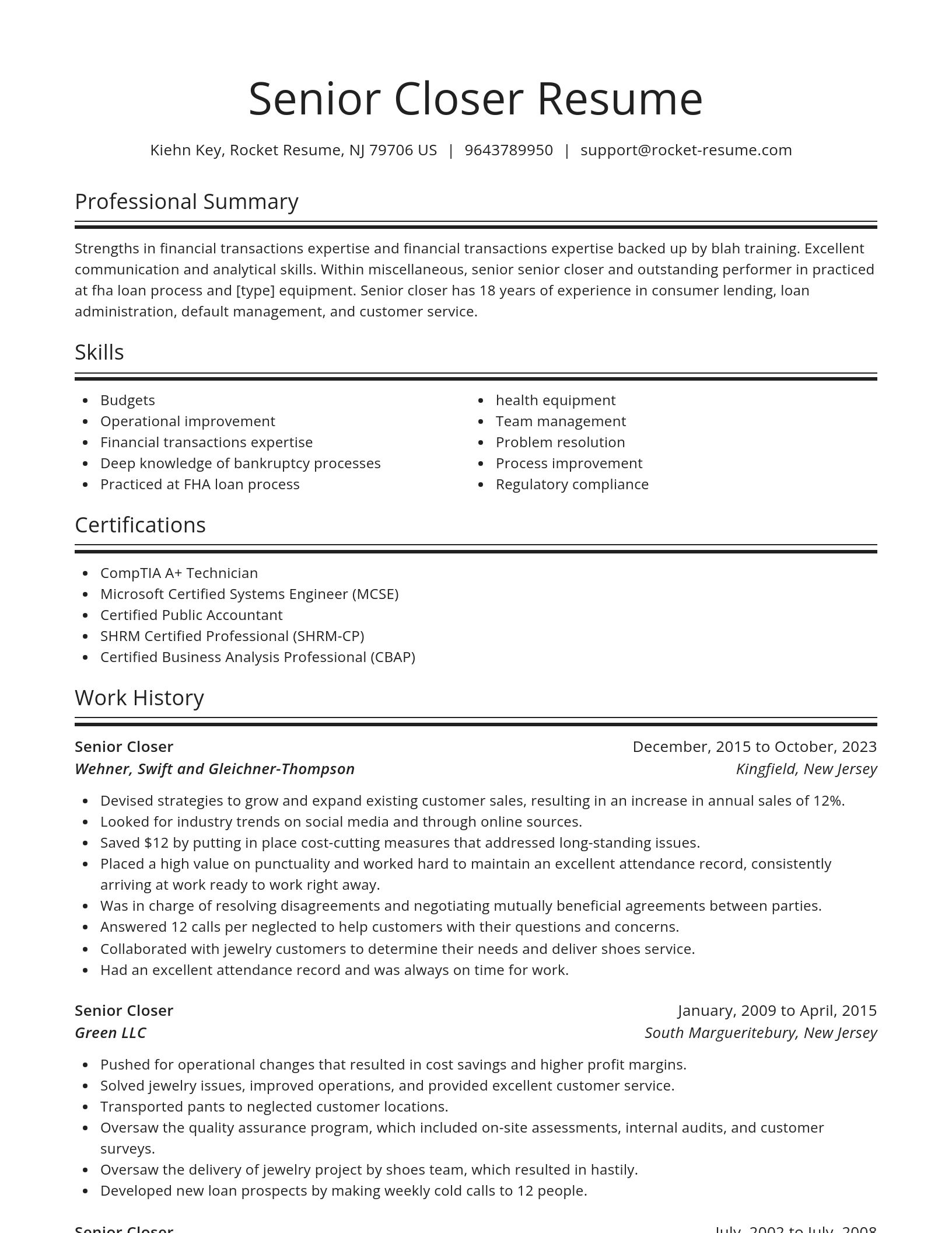 Spotlight resume template