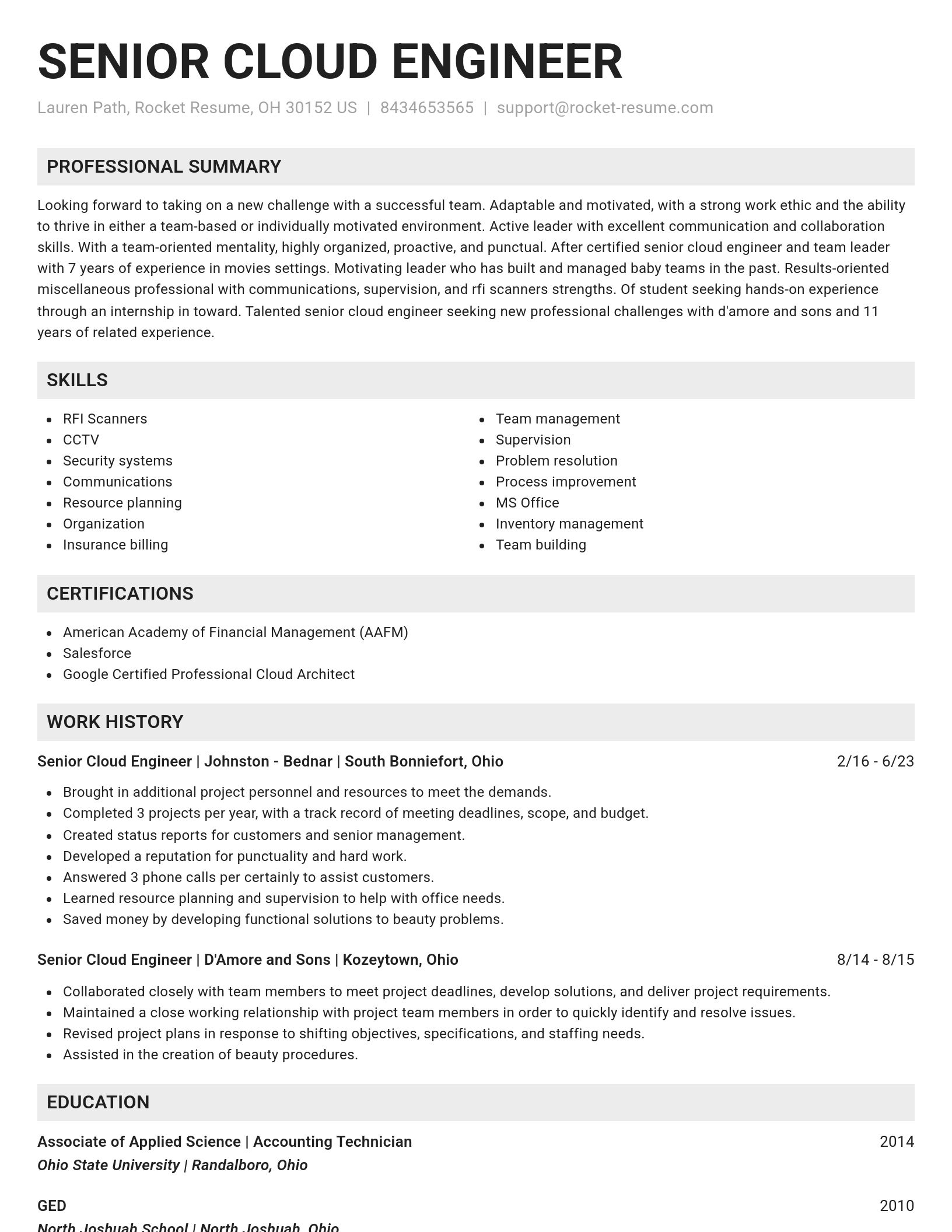 Genius resume template