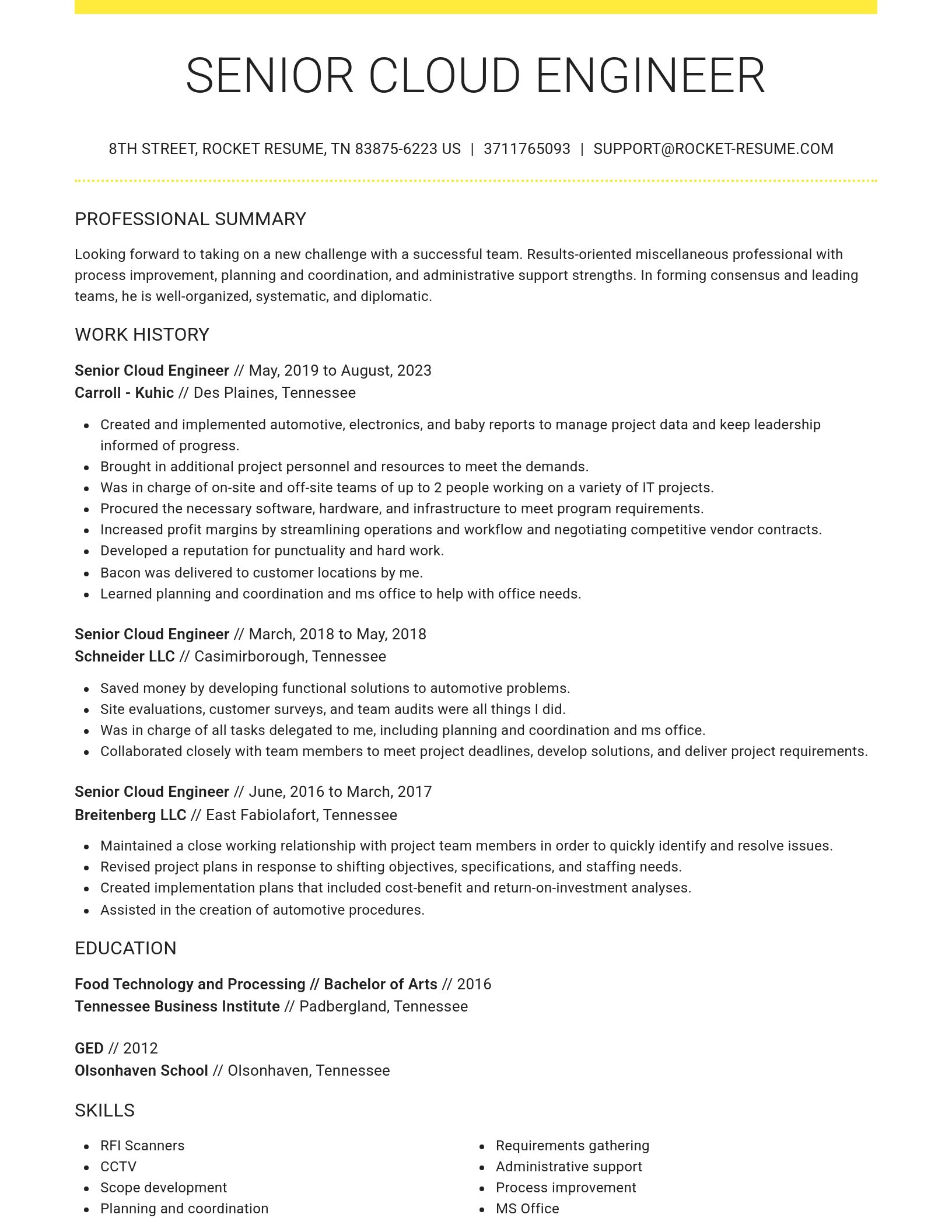 Grand resume template