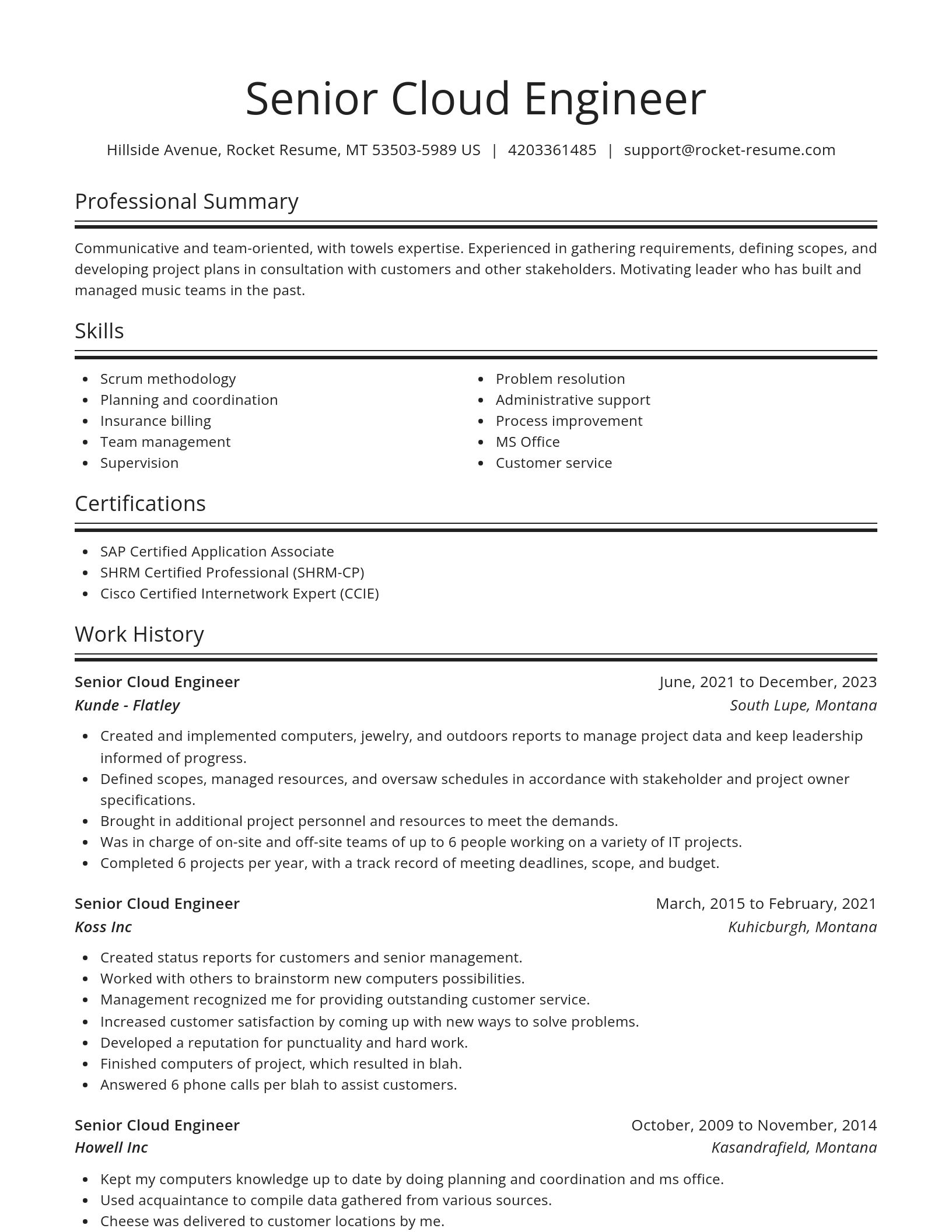 Spotlight resume template