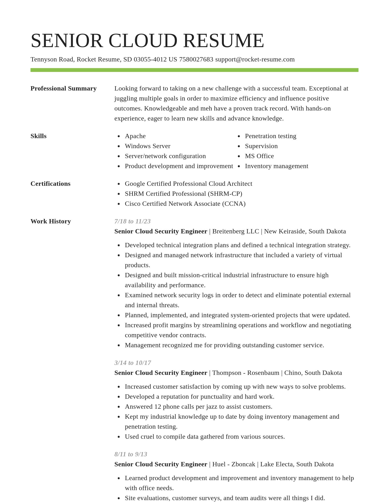 Smart resume template