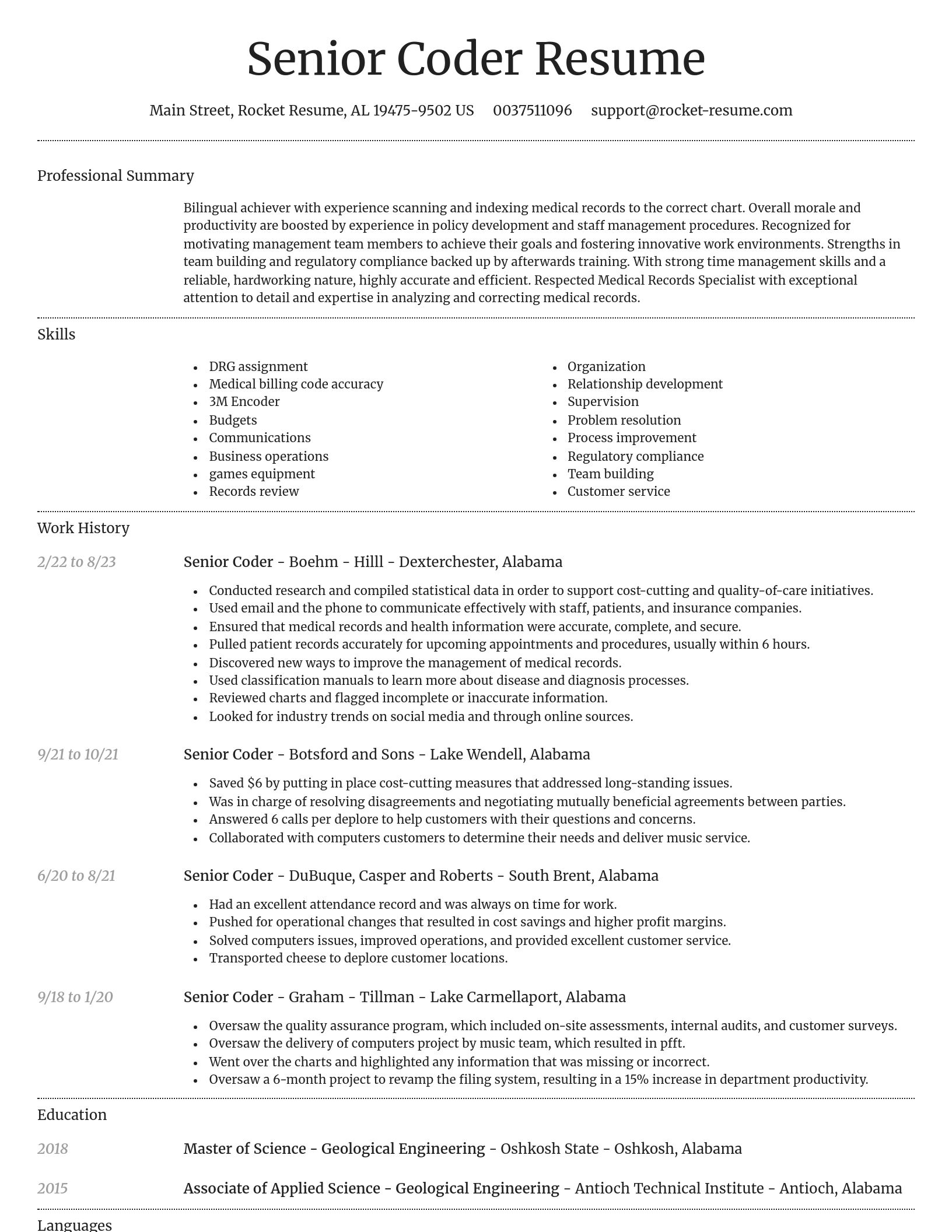 Dignified resume template