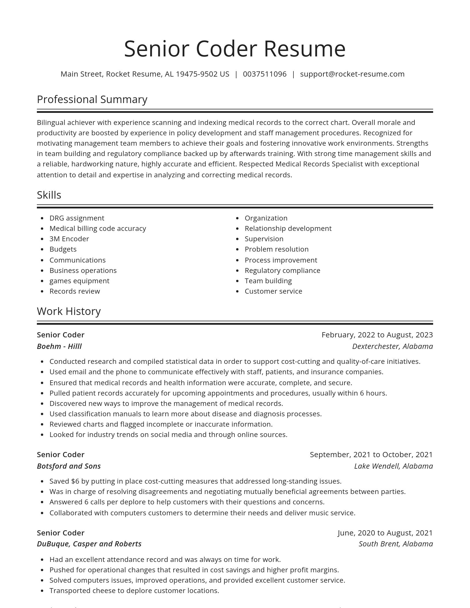 Spotlight resume template