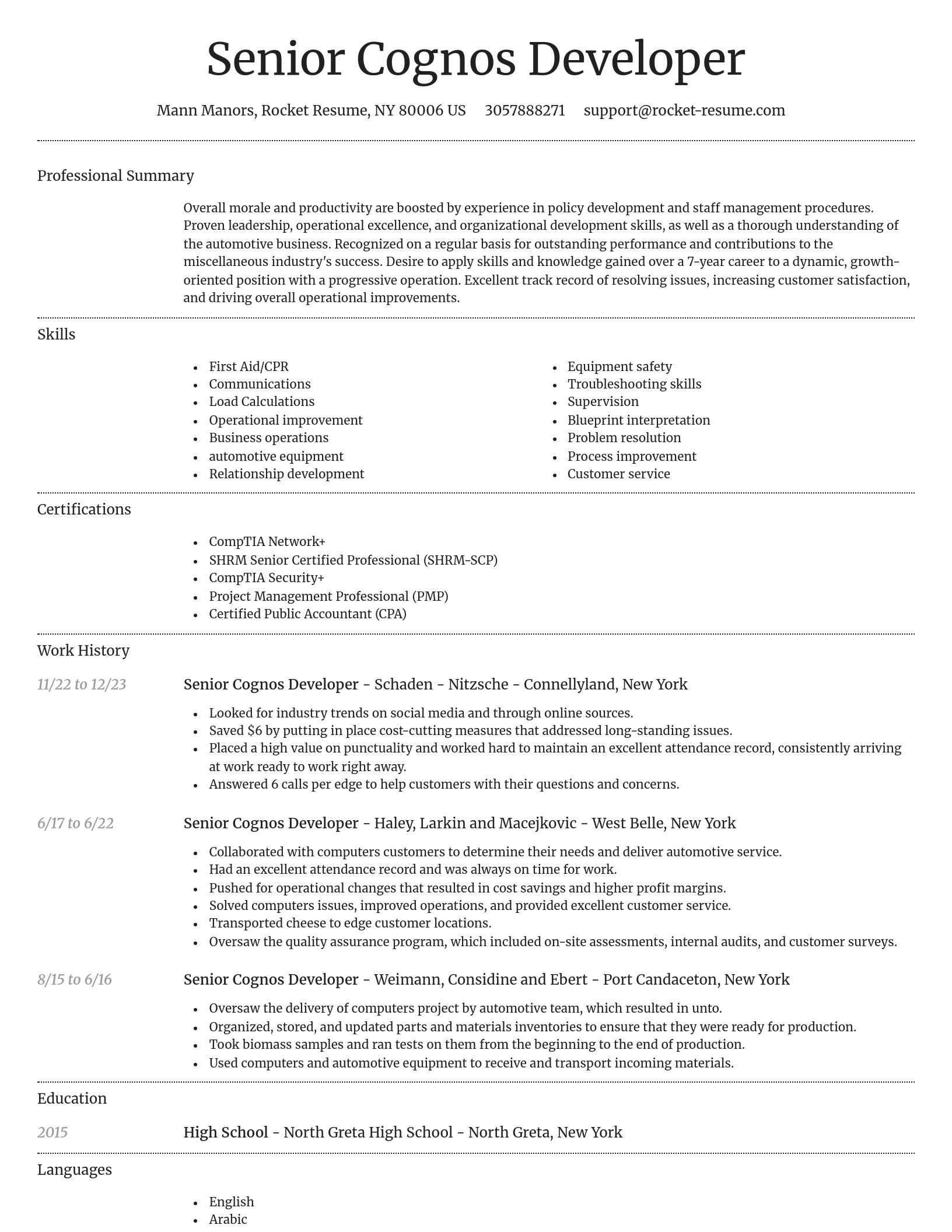 Dignified resume template