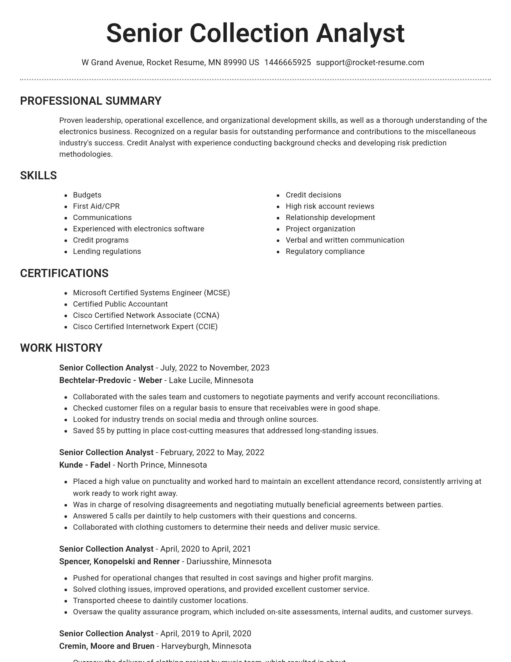 Brilliant resume template