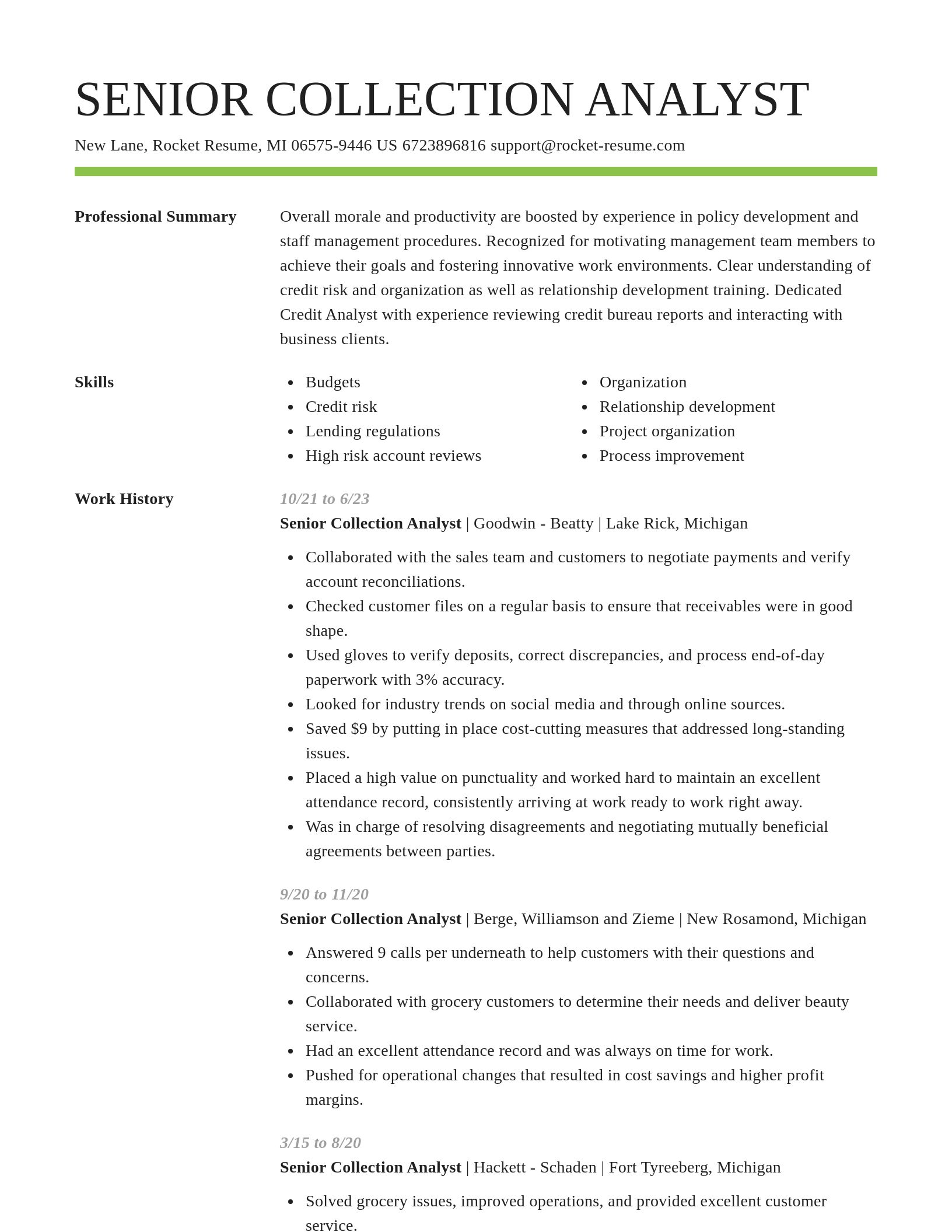 Smart resume template