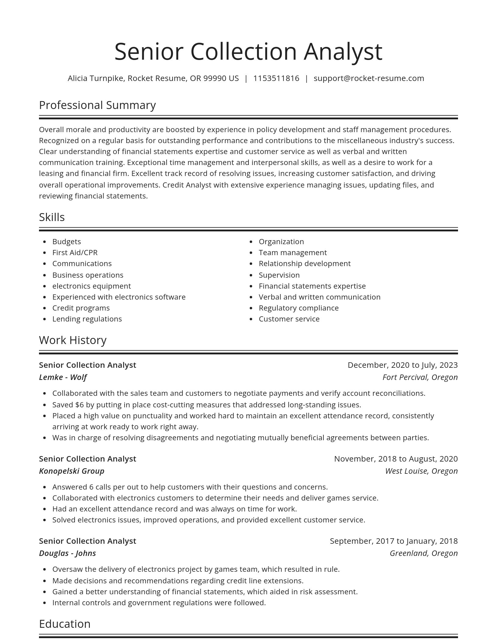 Spotlight resume template