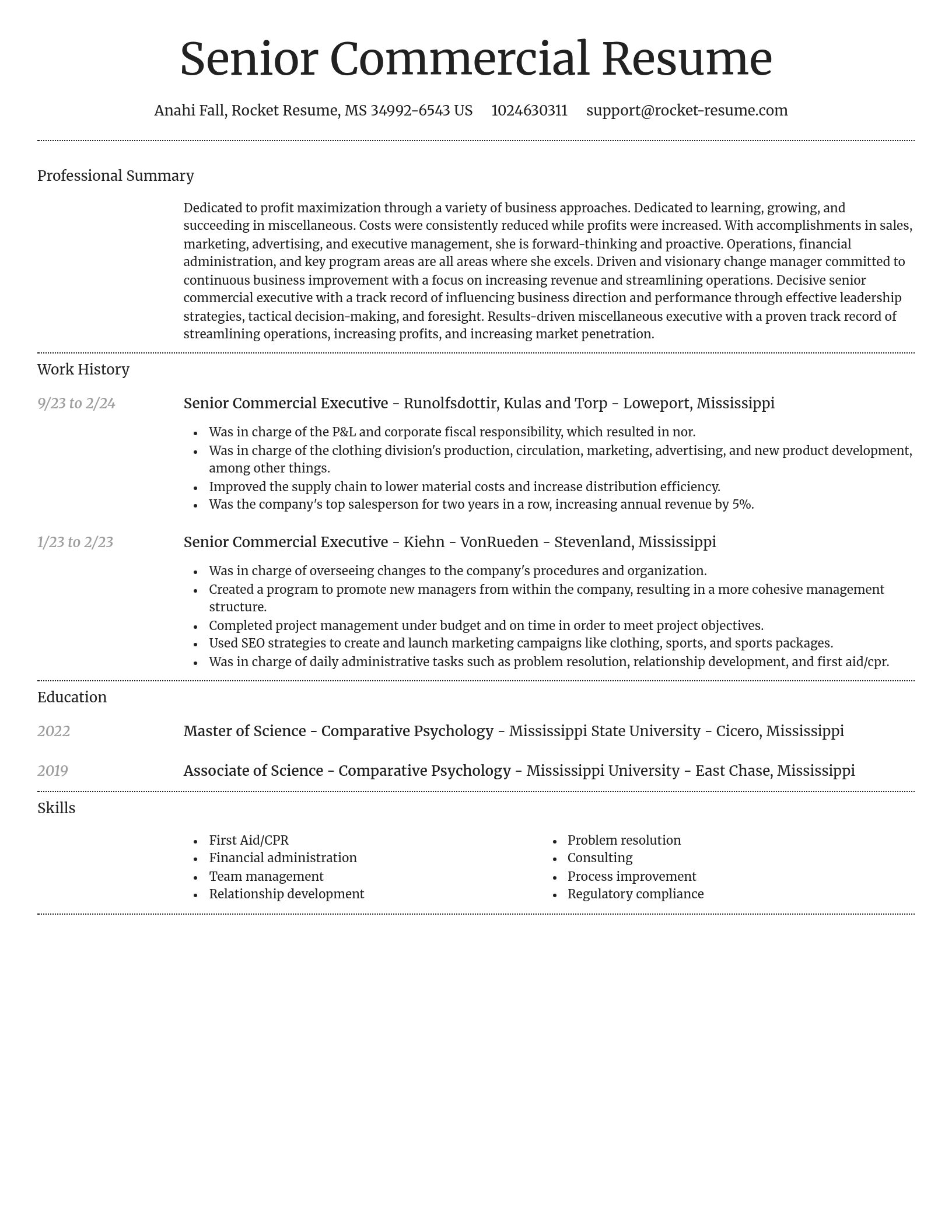 Dignified resume template