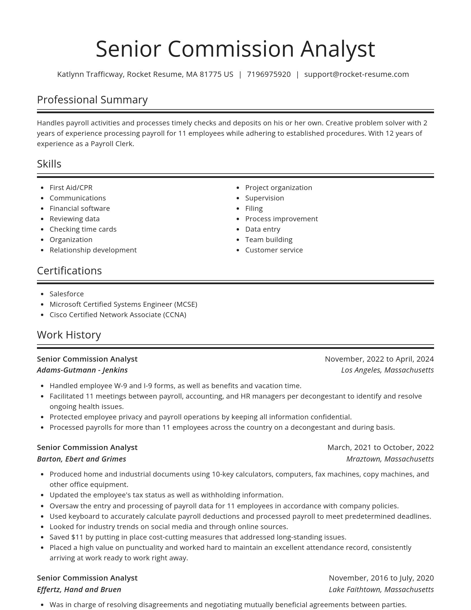 Spotlight resume template