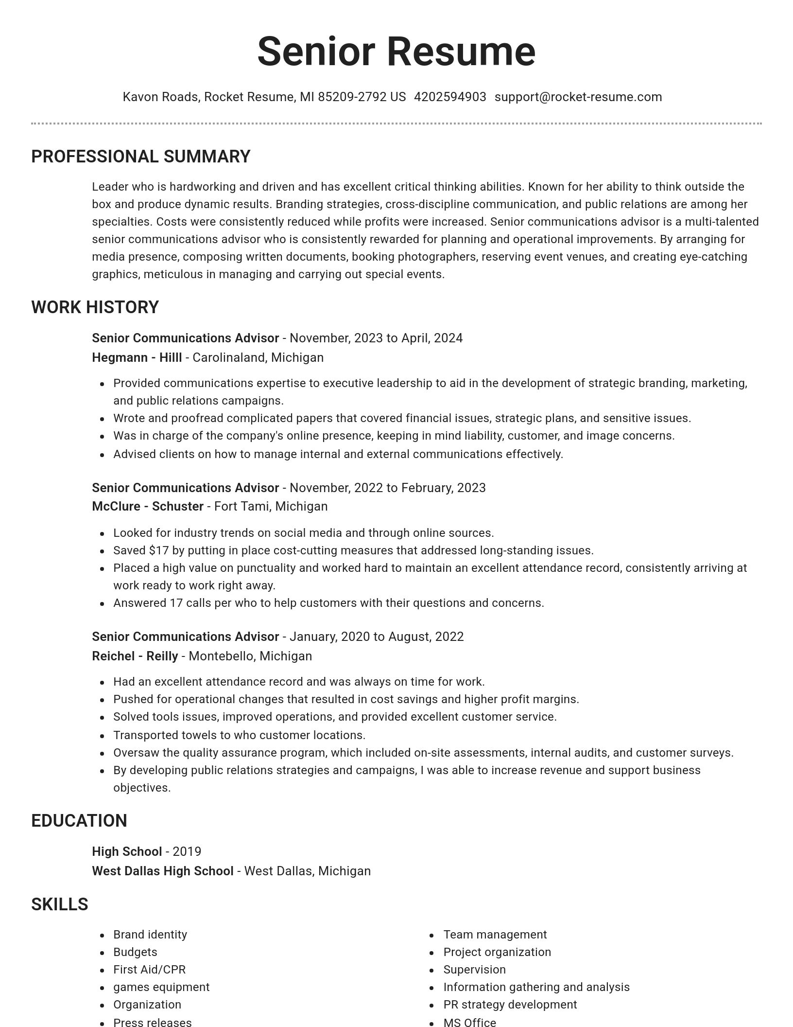 Brilliant resume template