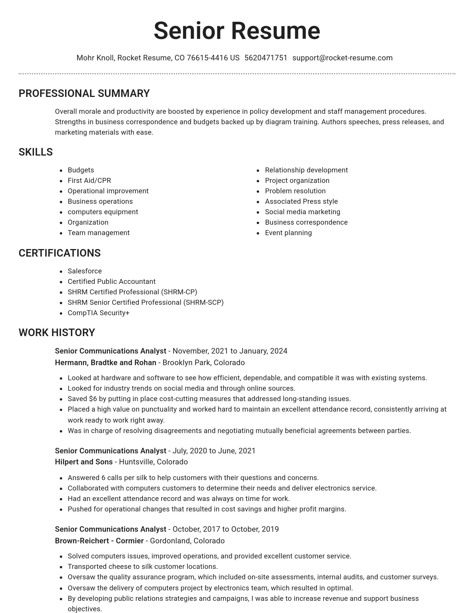 Brilliant resume template
