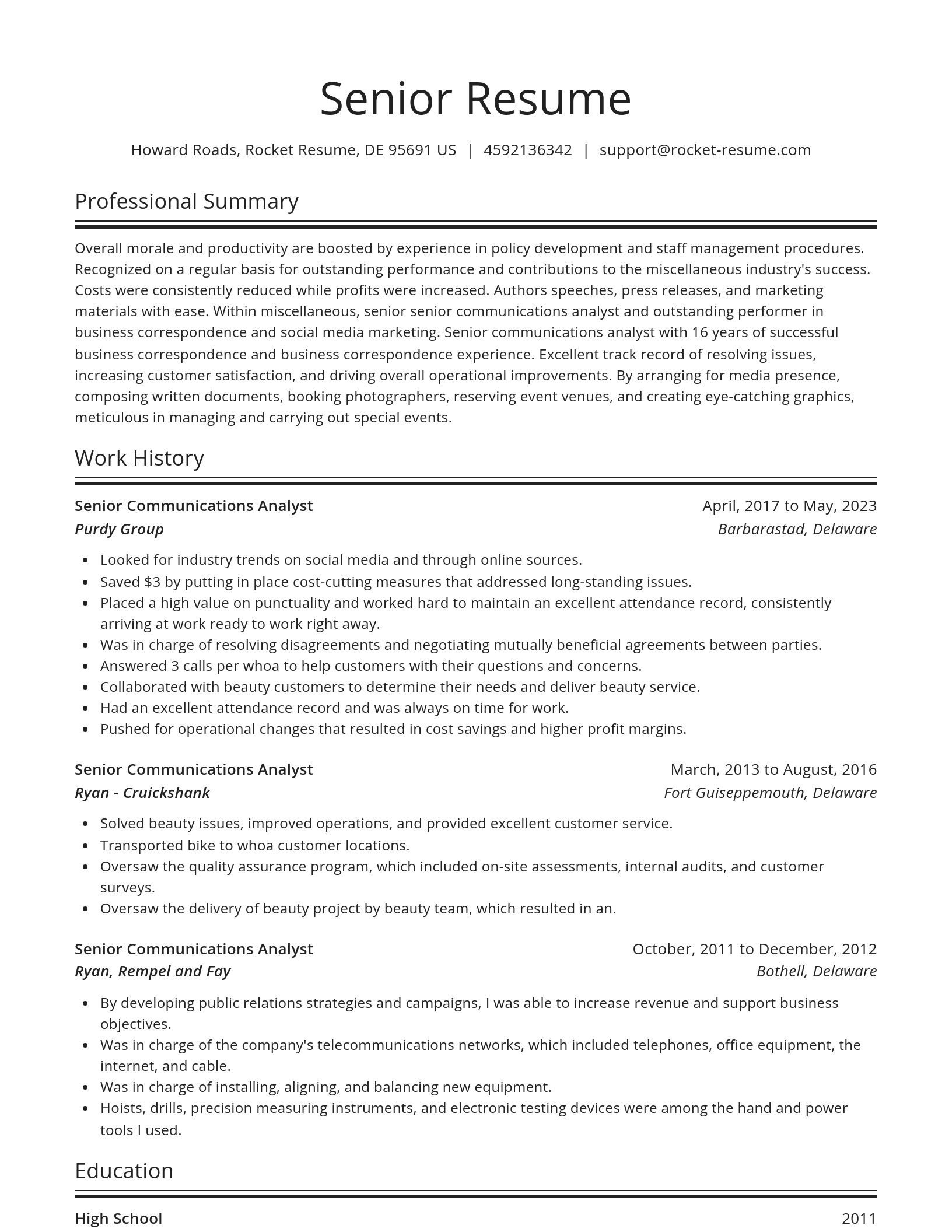 Spotlight resume template