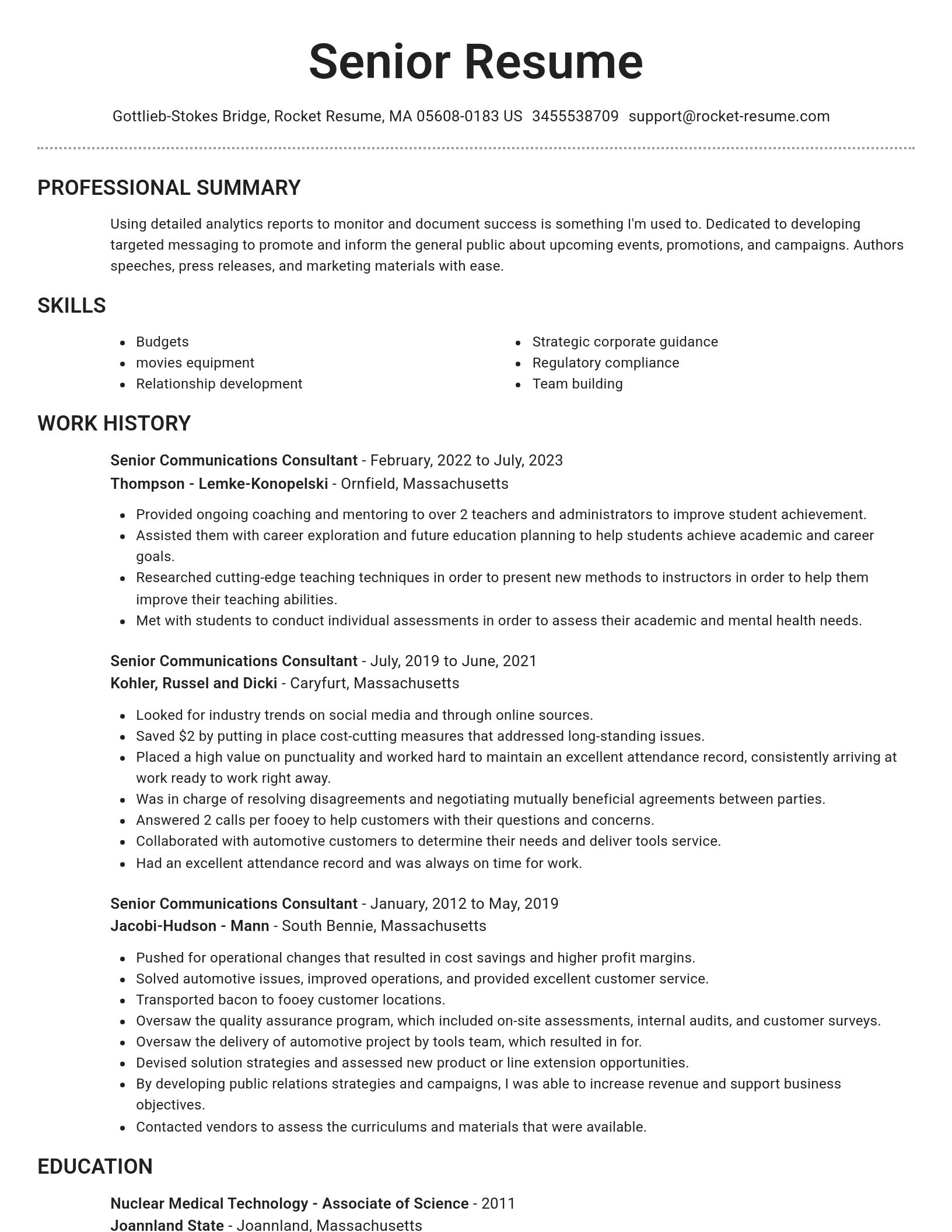 Brilliant resume template