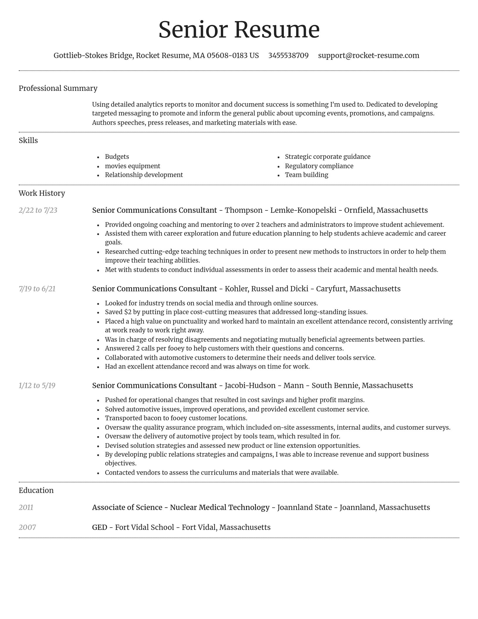 Dignified resume template