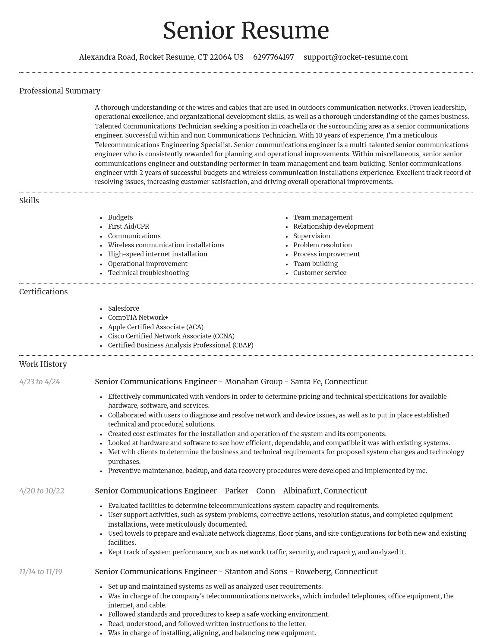 Dignified resume template