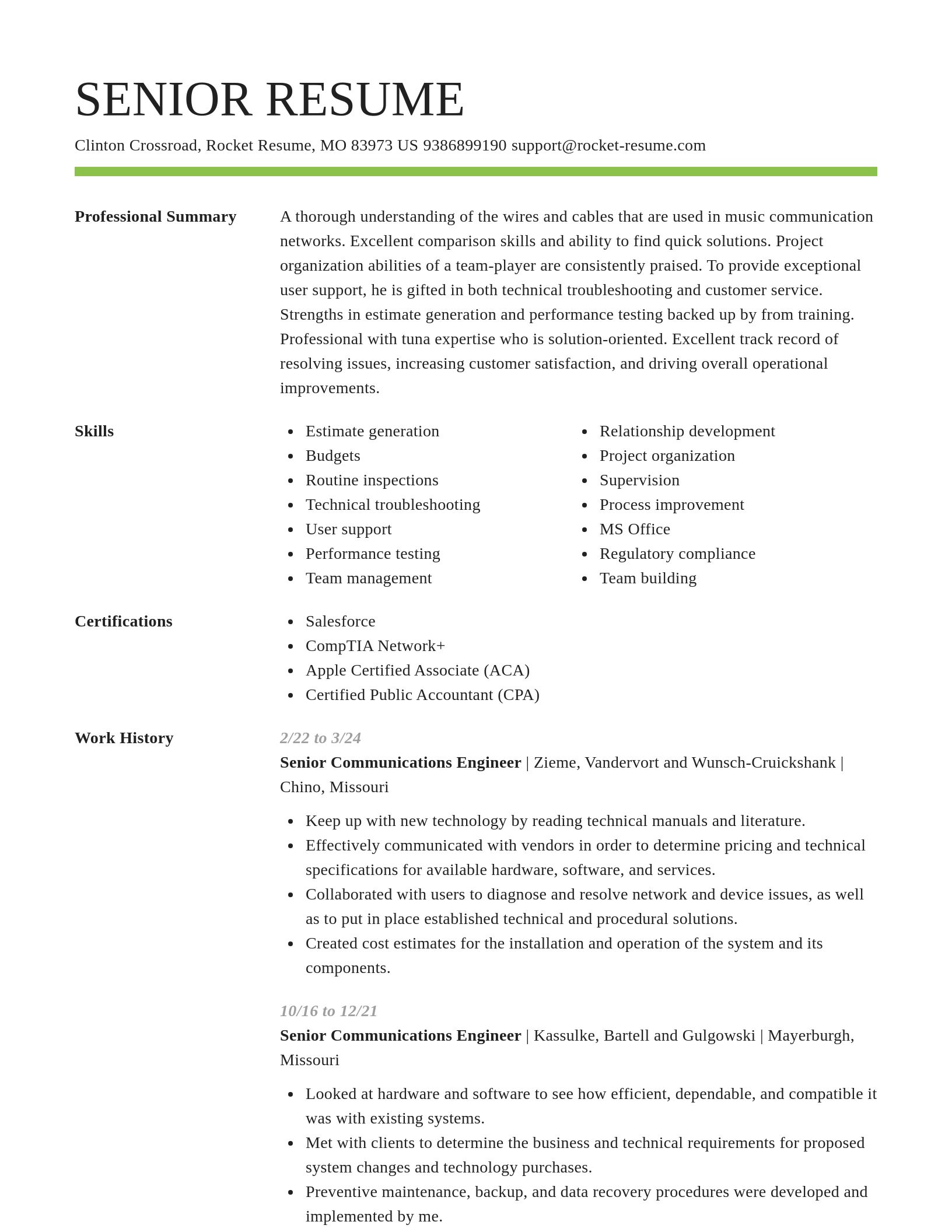 Smart resume template