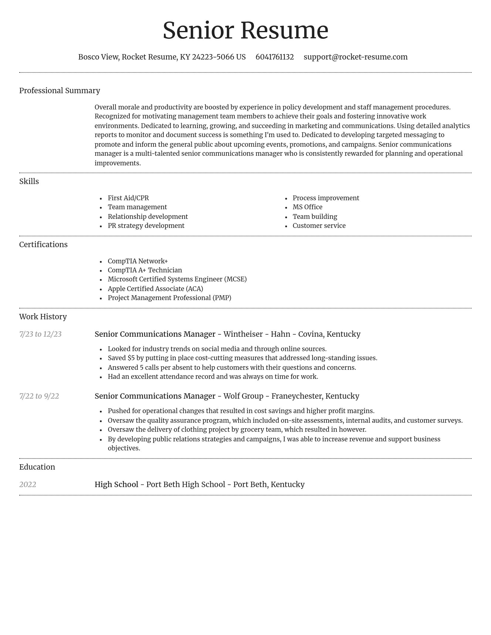 Dignified resume template