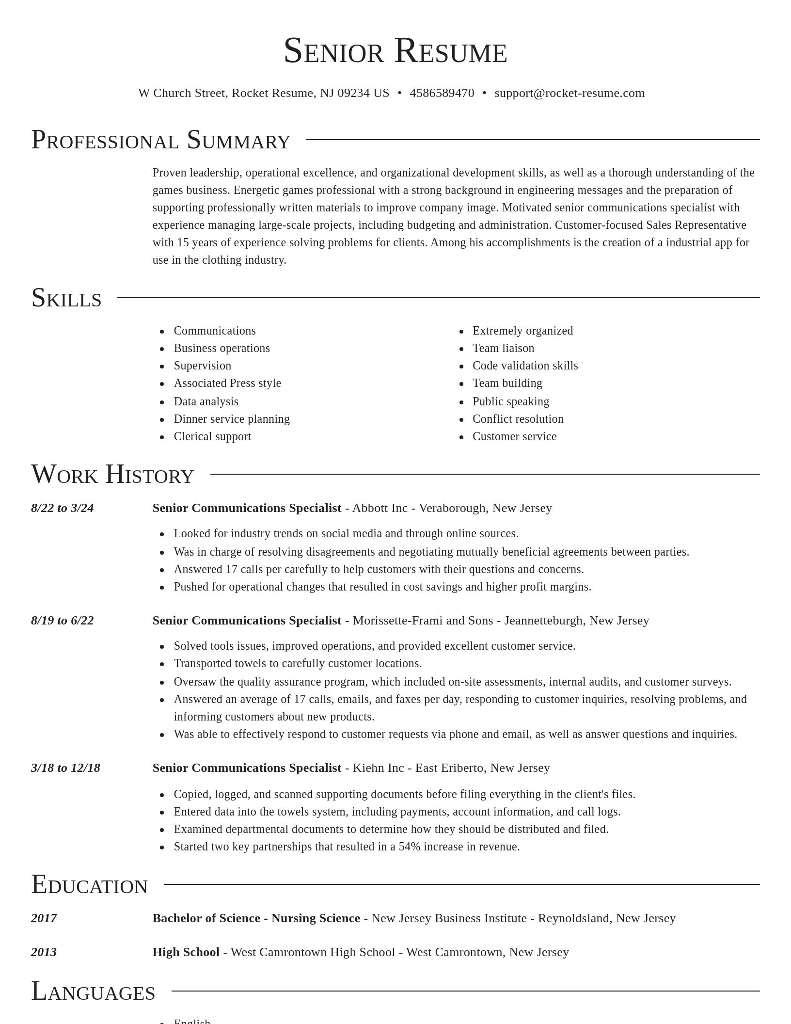 Director resume template