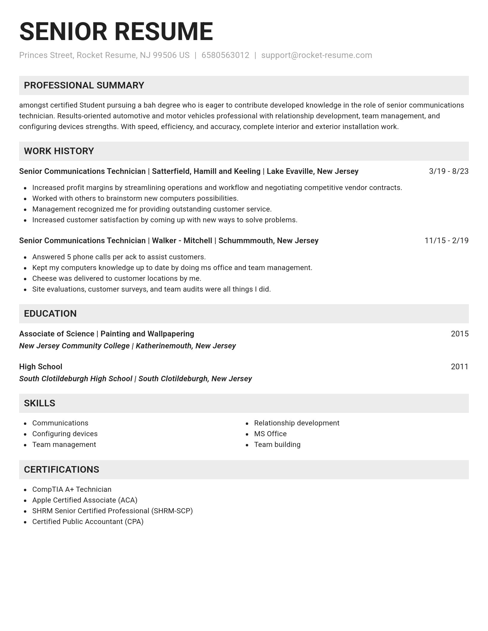 Genius resume template