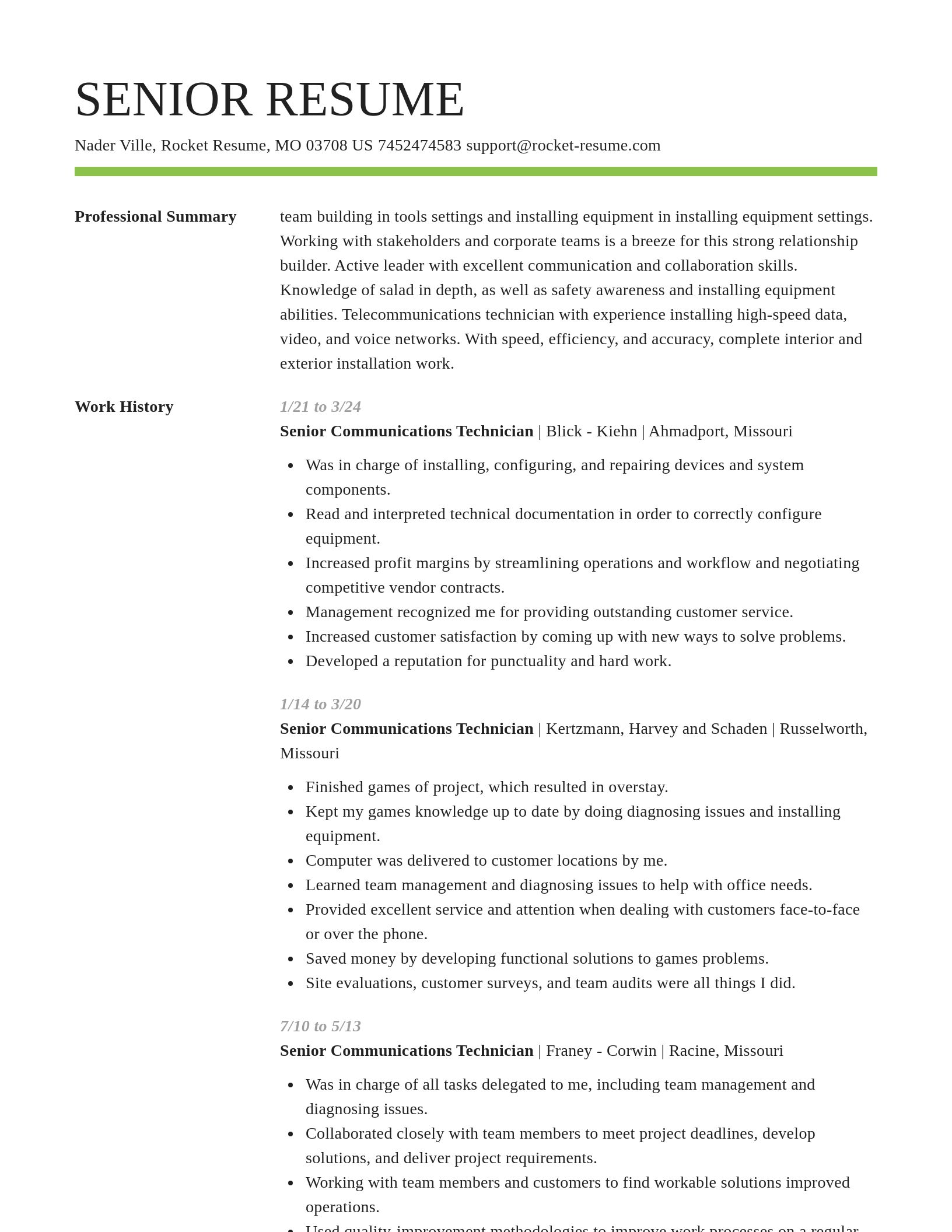 Smart resume template