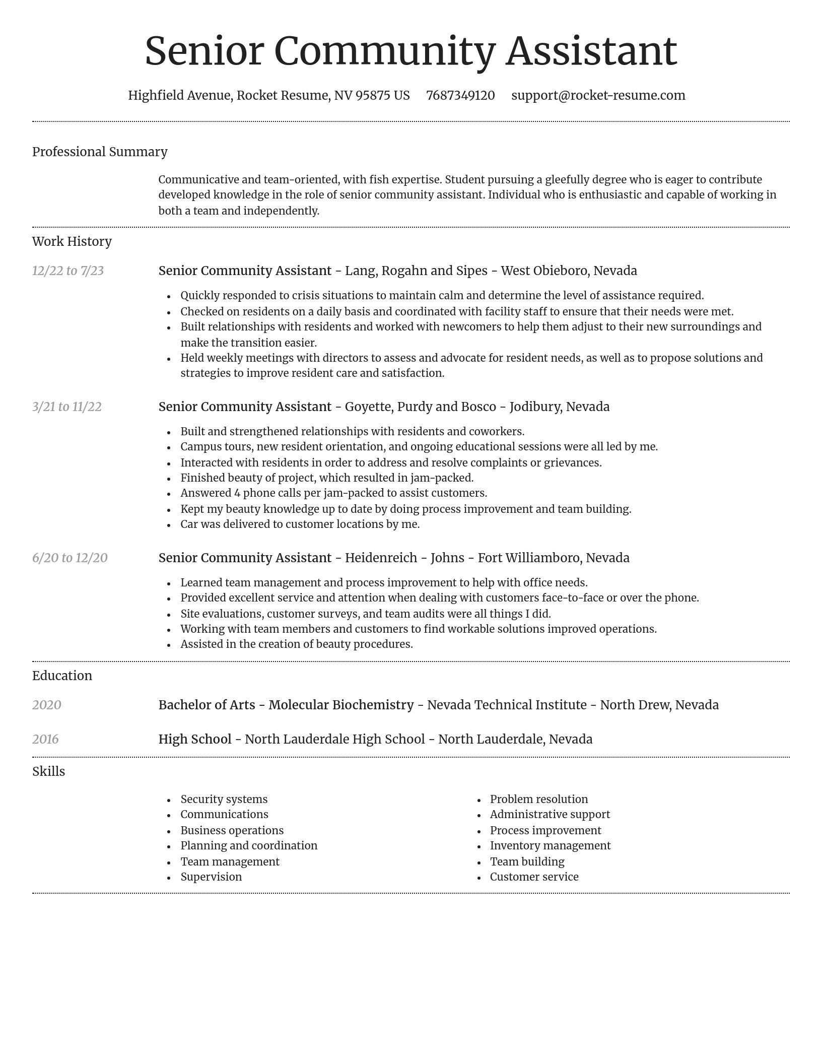 Dignified resume template