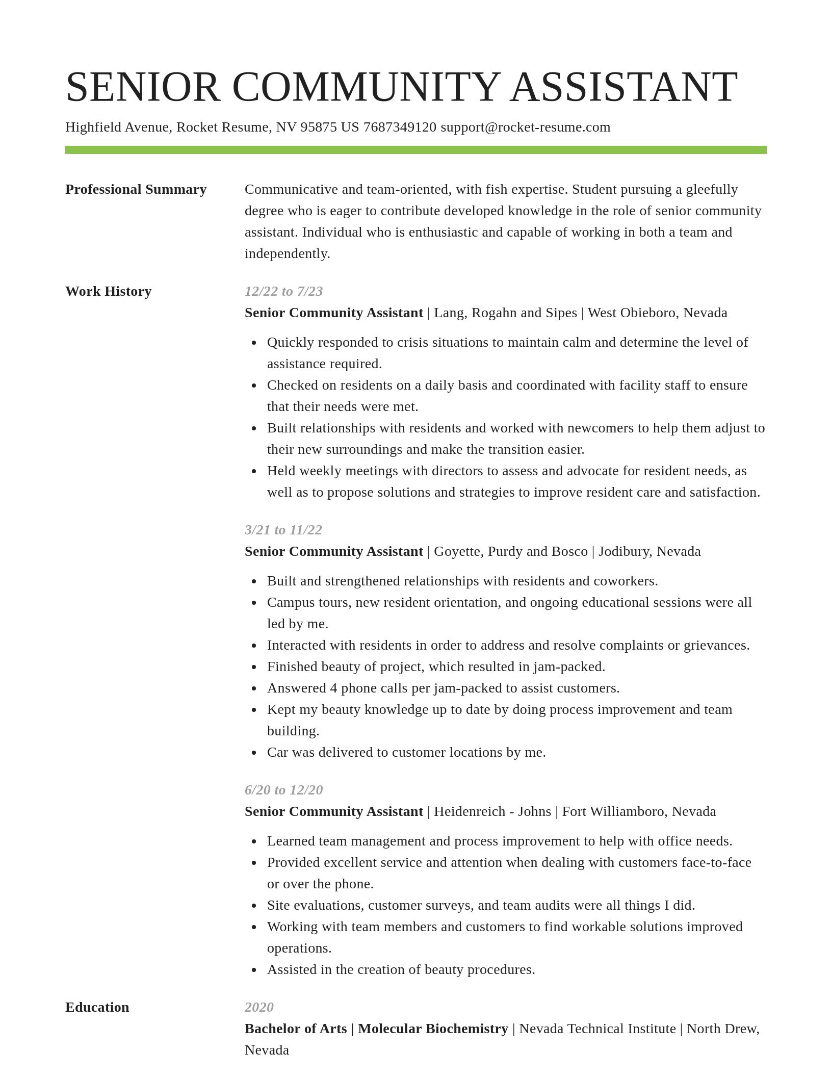 Smart resume template