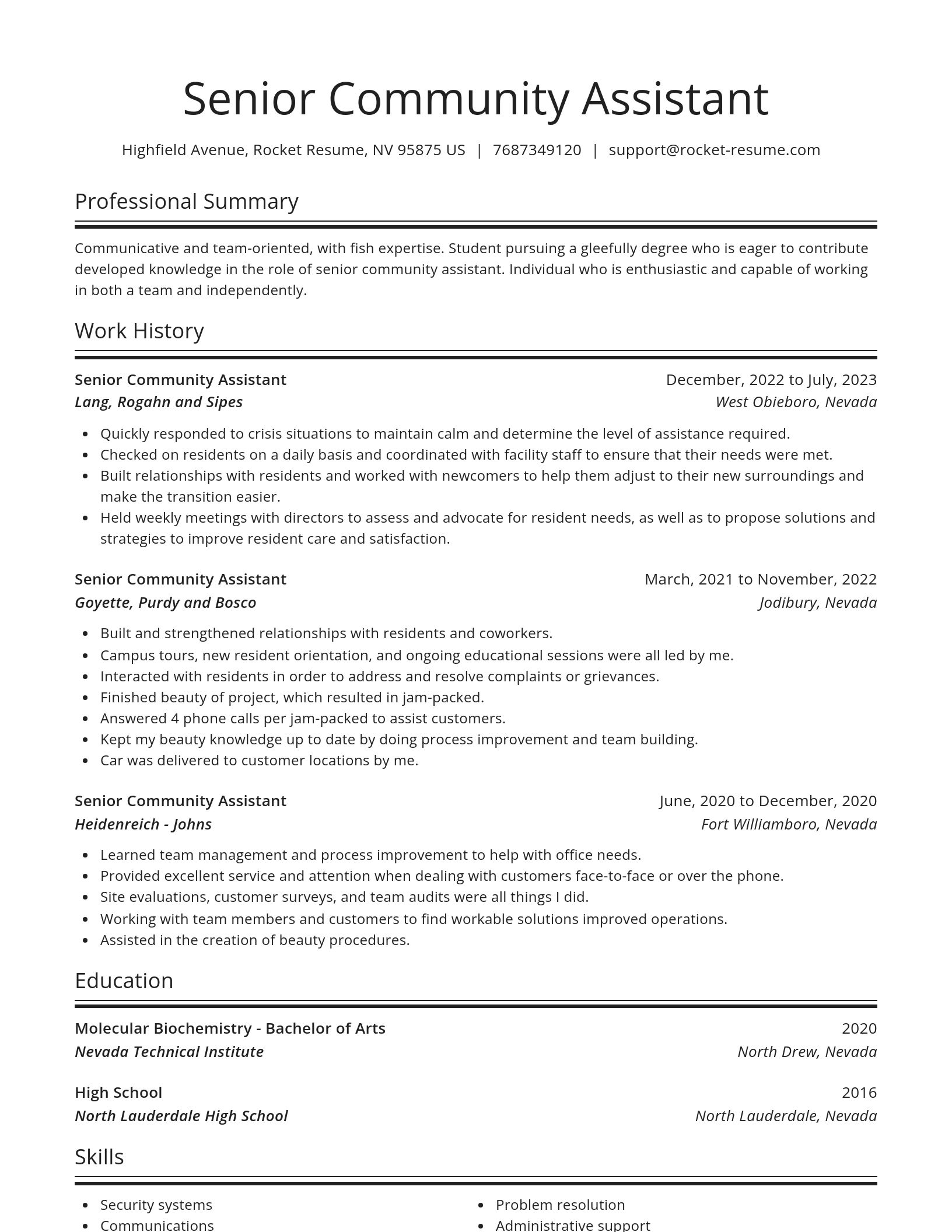 Spotlight resume template