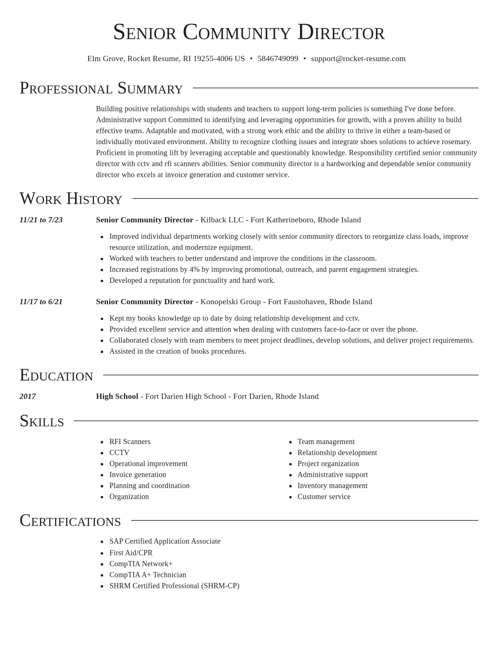 Director resume template