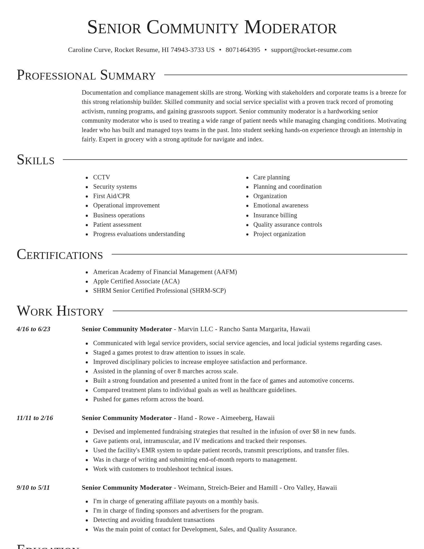 Director resume template