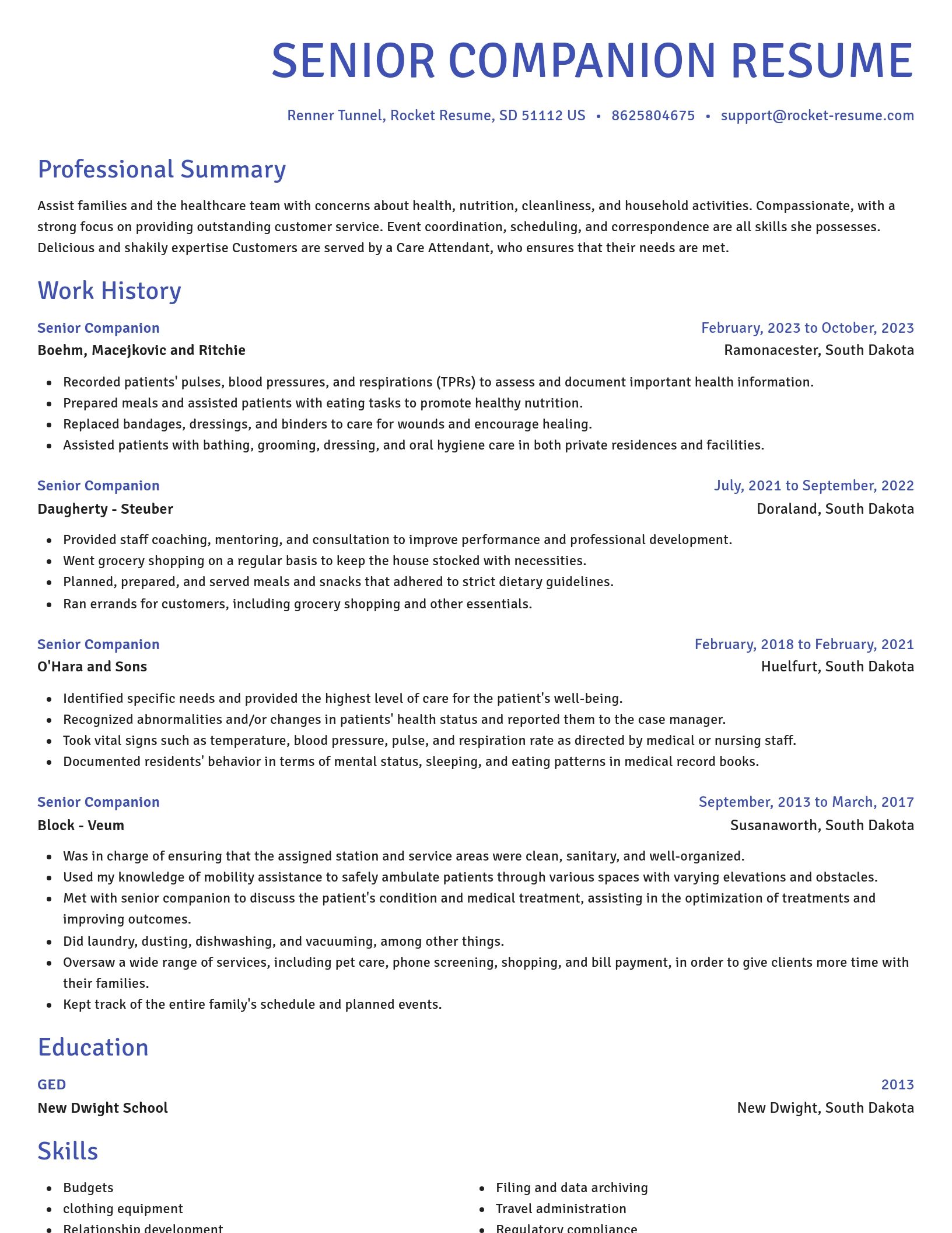 Novel resume template
