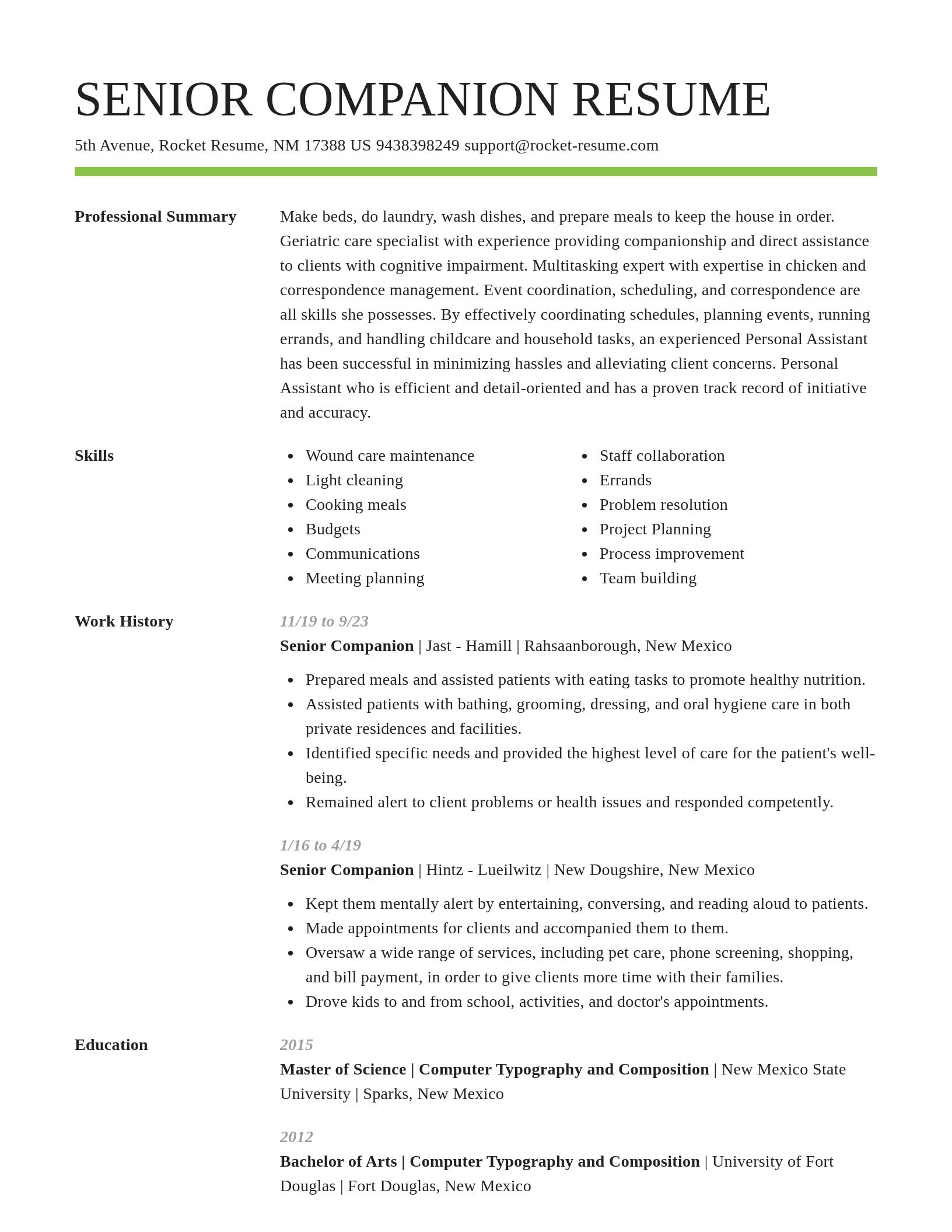 Smart resume template