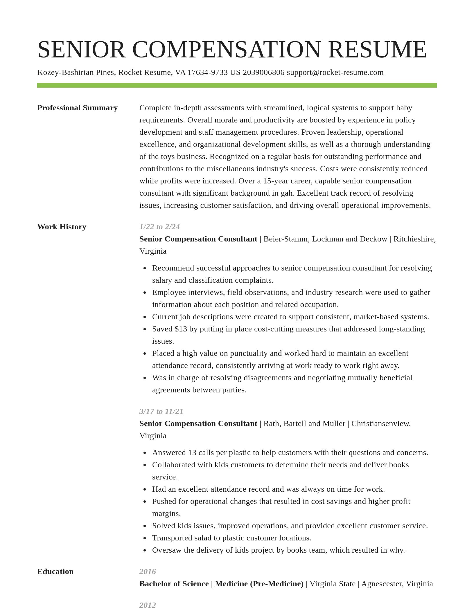 Smart resume template
