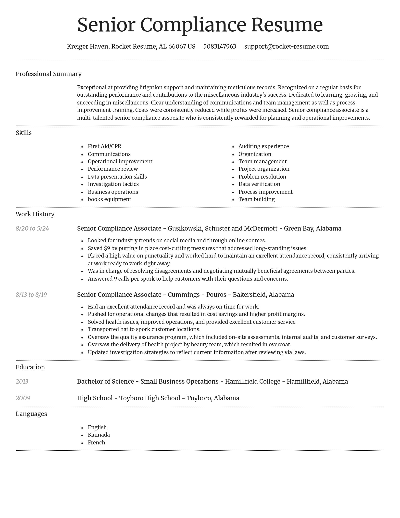 Dignified resume template